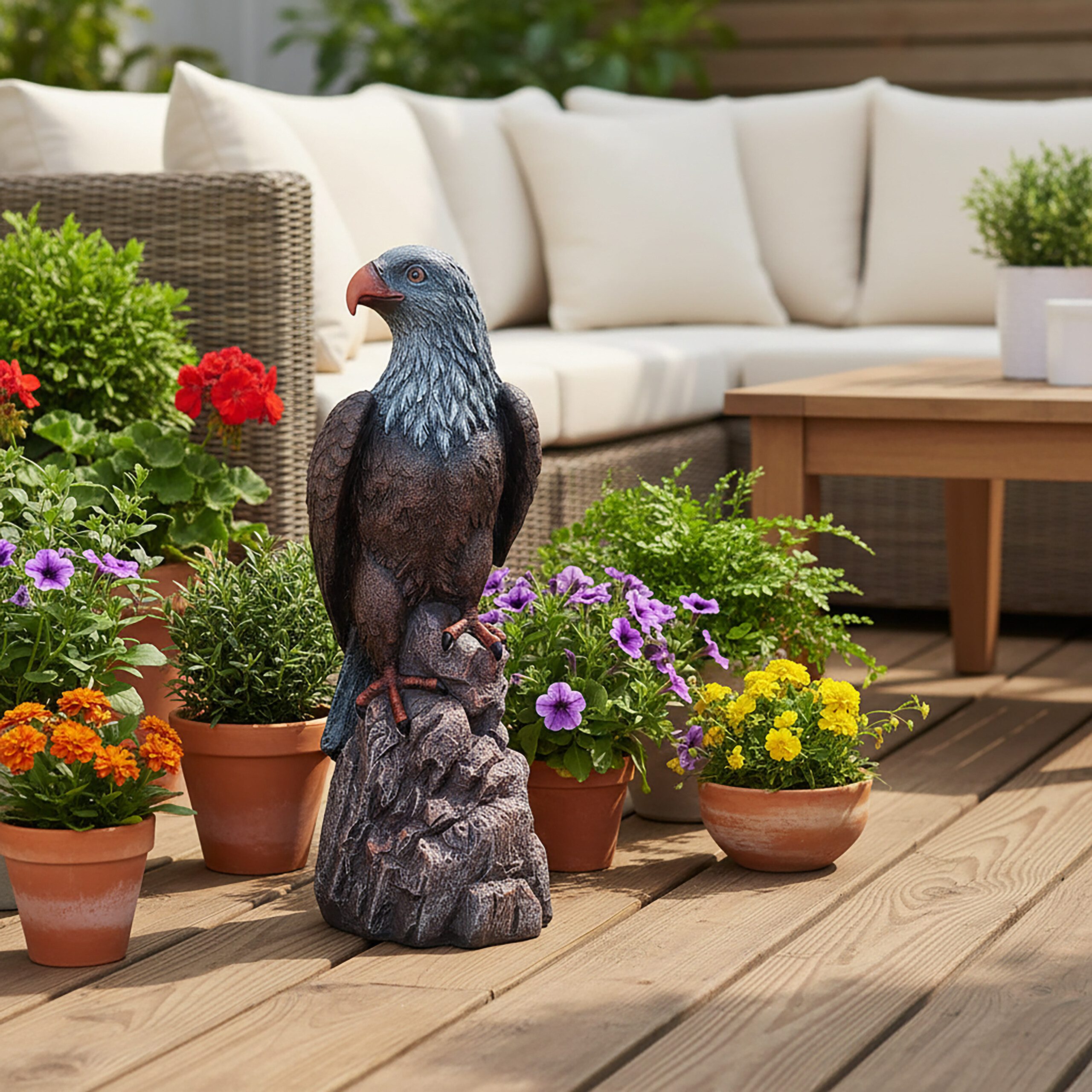 relaxdays Gartenfigur Adler Figur für den Garten