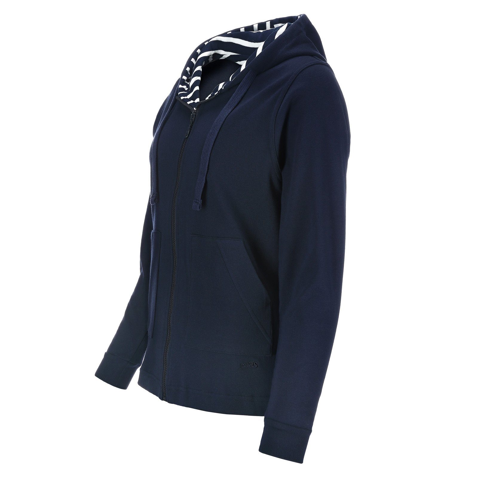 modAS Kapuzensweatjacke Damen Kapuzenjacke mit innen gestreifter Kapuze - H günstig online kaufen