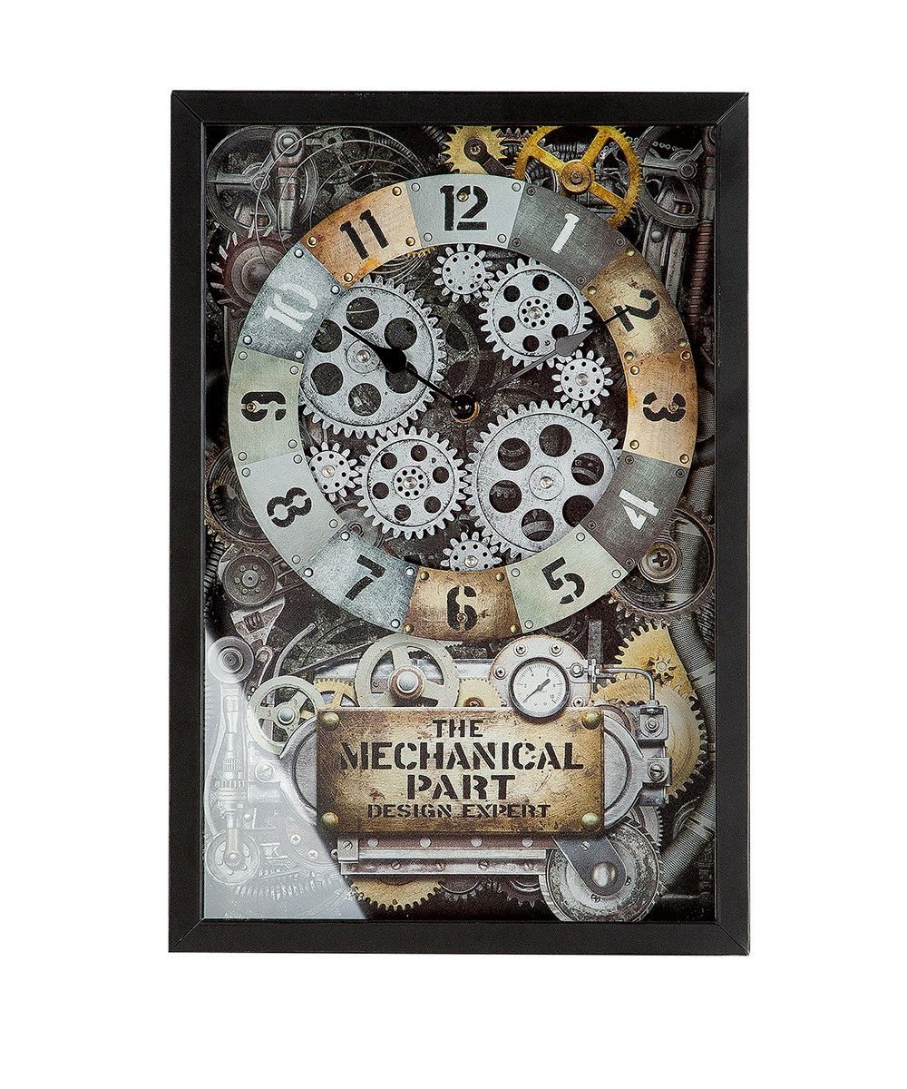 GILDE Wanduhr Steampunk 46426 – Metalluhr mit Zahnradmotiv, 27,5 × 40,5 cm