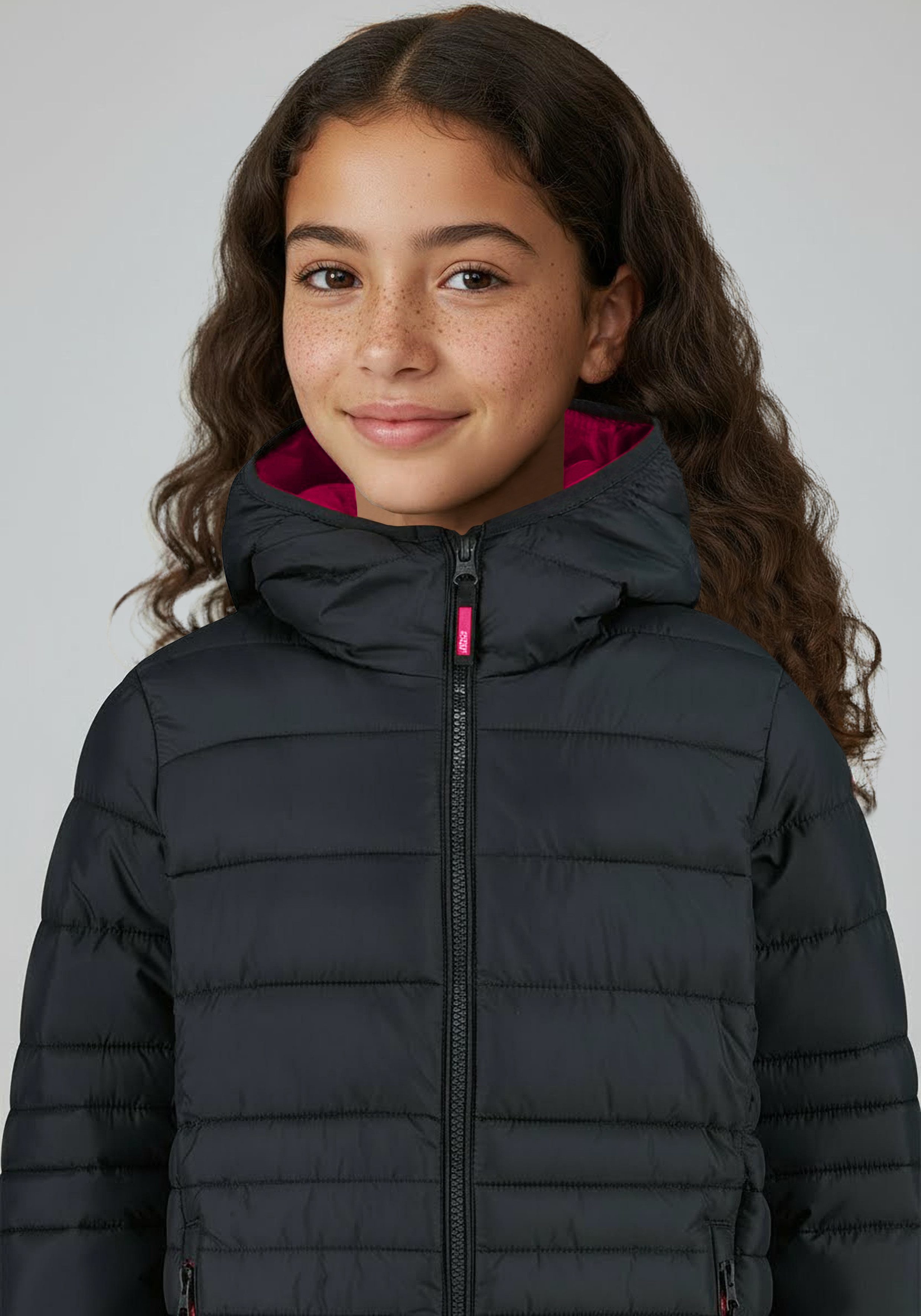 CMP Steppjacke KID G JACKET FIX HOOD mit durchgehendem Reißverschluss, winddicht, wasserabweisend