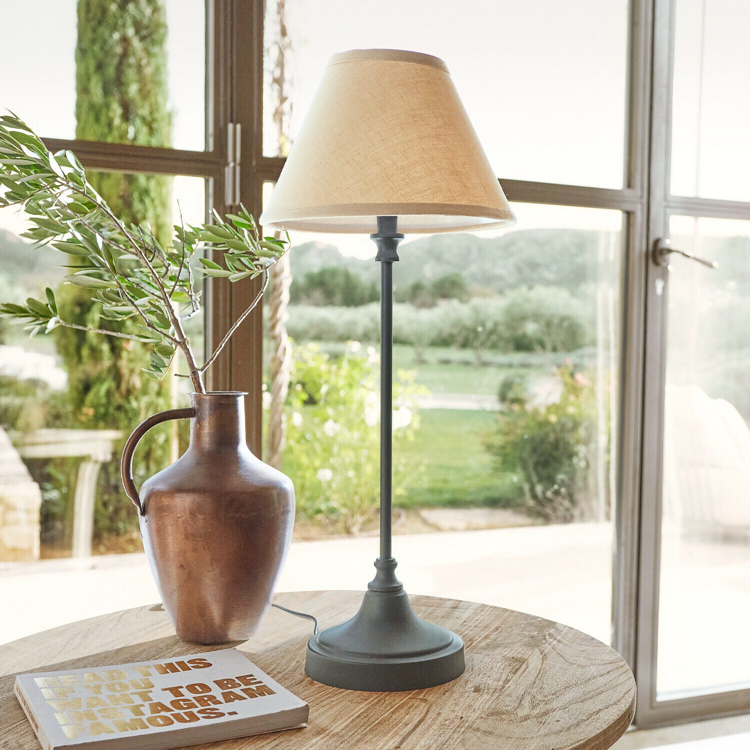 Mirabeau Tischleuchte Tischlampe Swindon beige/grau