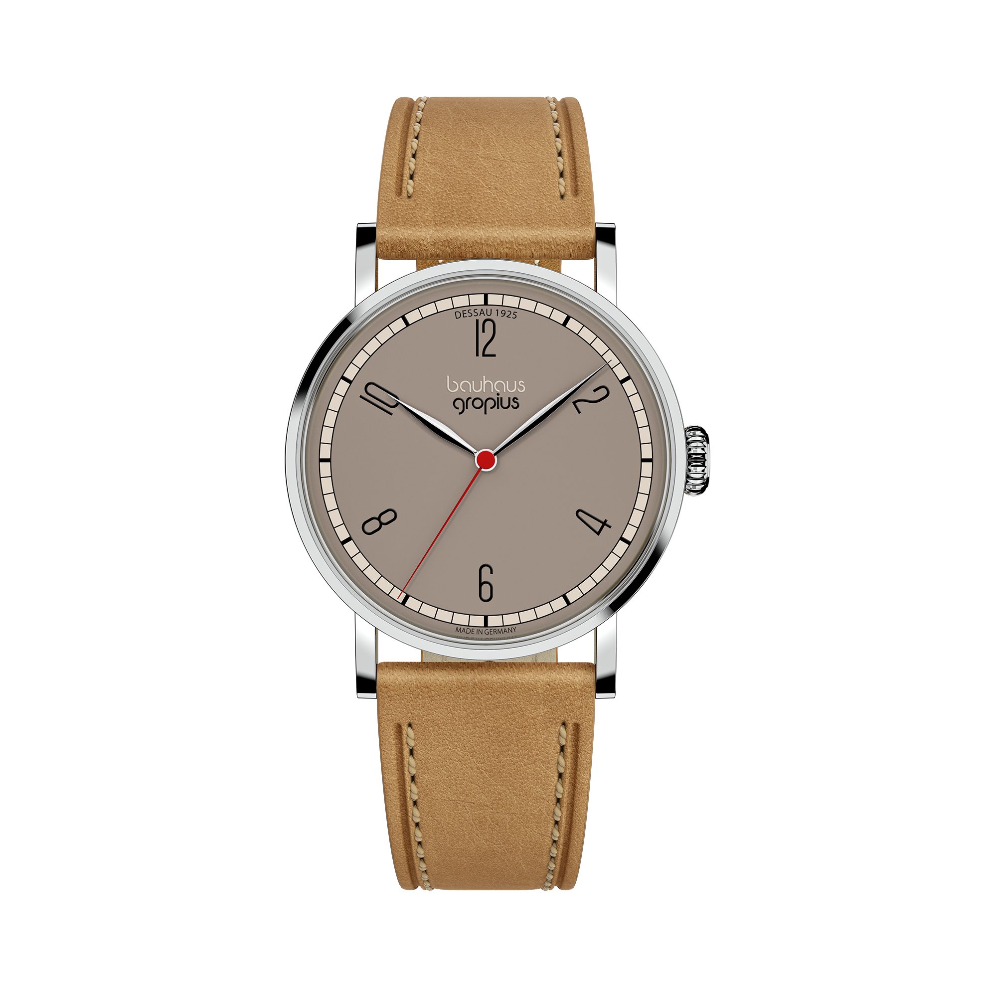 Walter Gropius Quarzuhr Damenuhr, Made in Germany, Saphirglas, Frauen am Bauhaus - WGNL 001-04, Designeruhr, Lederarmband mit Easy-Release System, Edelstahlgehäuse