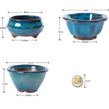 Jinfa Dekovase Jinfa Keramik-Bonsai-Töpfen in Mix Form mit Entwässerungslöchern