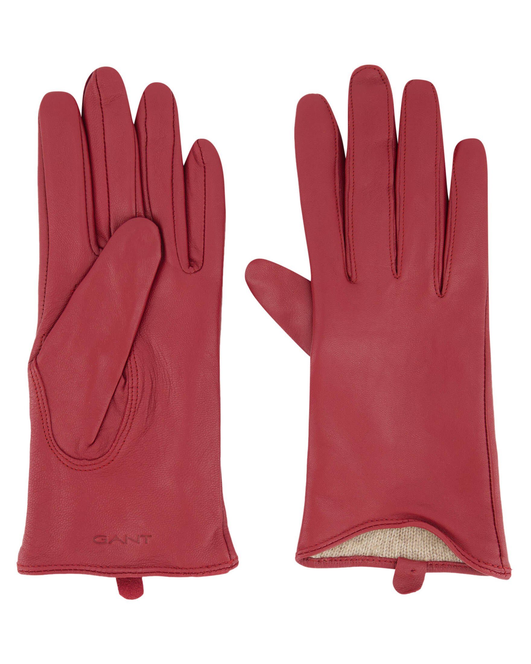 Gant Lederhandschuhe (74) rot Lammleder Damen Lederhandschuhe aus