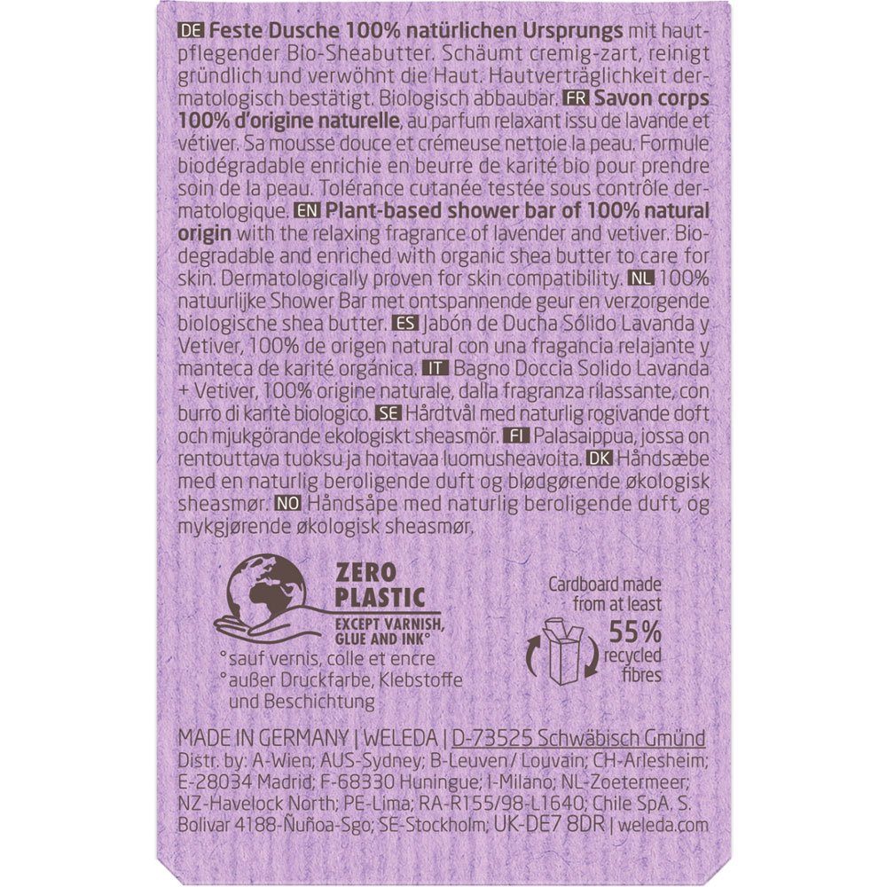 WELEDA Feste Duschseife Feste Lavender Vetiver, Lila, 75 g