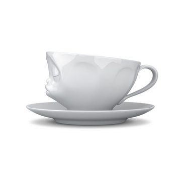 FIFTYEIGHT PRODUCTS Tasse Tasse Küssend weiß - 200 ml - Kaffeetasse Weiß - 1 Stück
