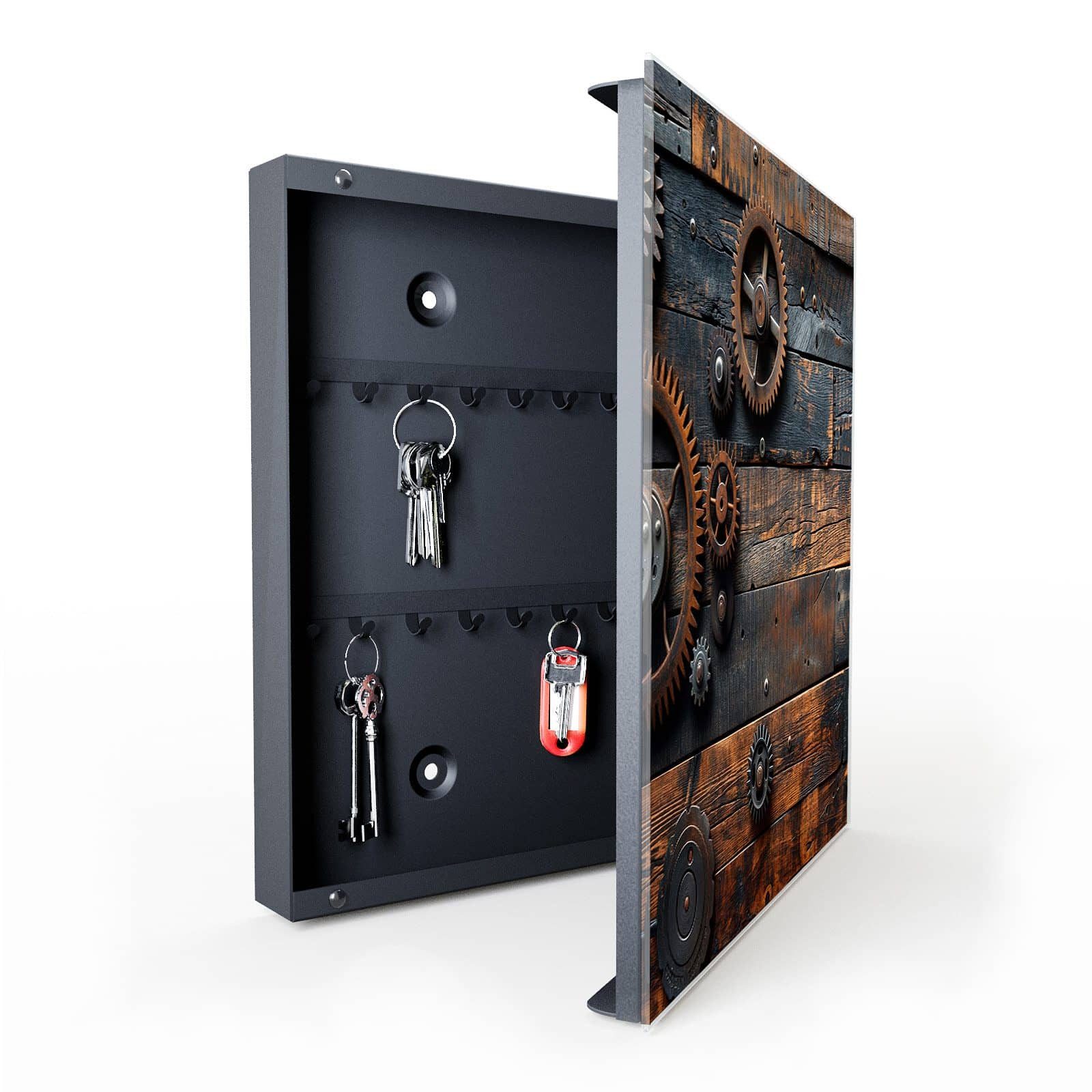 Primedeco Schlüsselkasten Magnetpinnwand mit Glasfront Holz günstig online kaufen