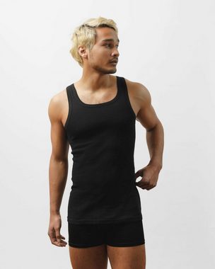 SNOCKS Ripptanktop Feinripp Unterhemden Herren (3-tlg) aus Bio-Baumwolle, extra lang geschnitten