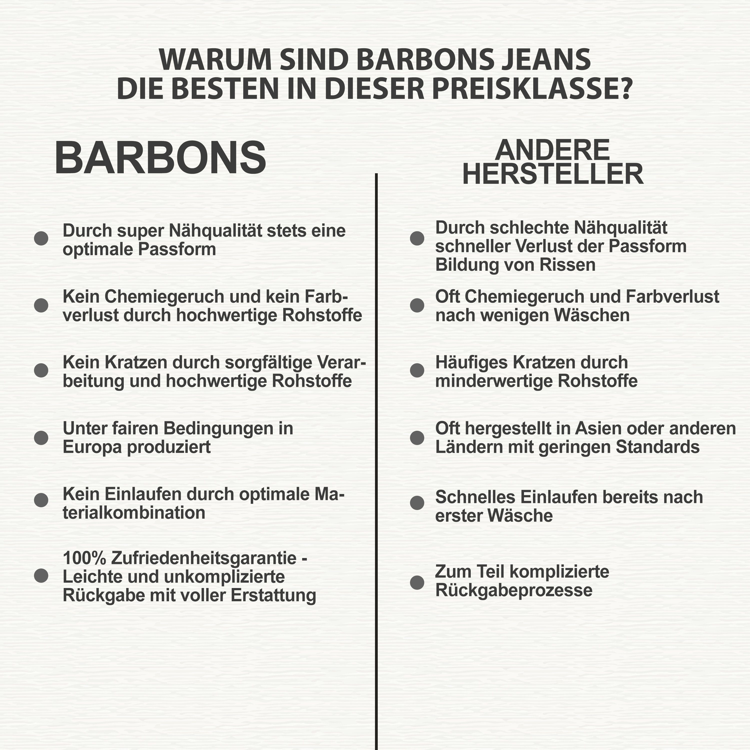 5-Pocket-Jeans Fit Herren 5-Pocket Design 06-Hellgrau BARBONS Regular
