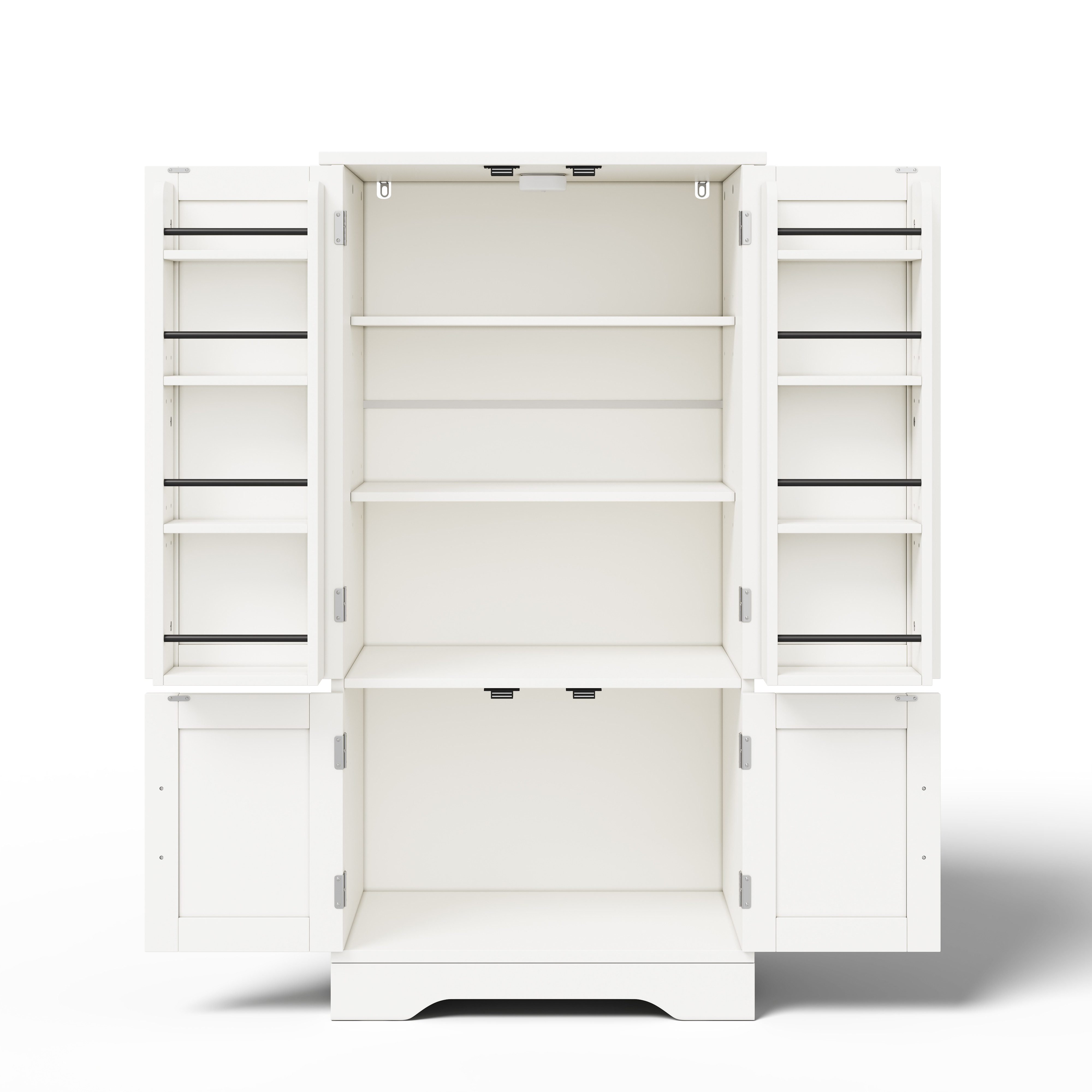 Flieks Hochschrank Küchenschrank mit LED-Sensorlicht mit verstellbaren Regalböden (H120xB60xT40 cm, 1-St) Mehrzweckschrank Buffetschrank mit 2 Türablagen Holzsc – Bild 5 von 5
