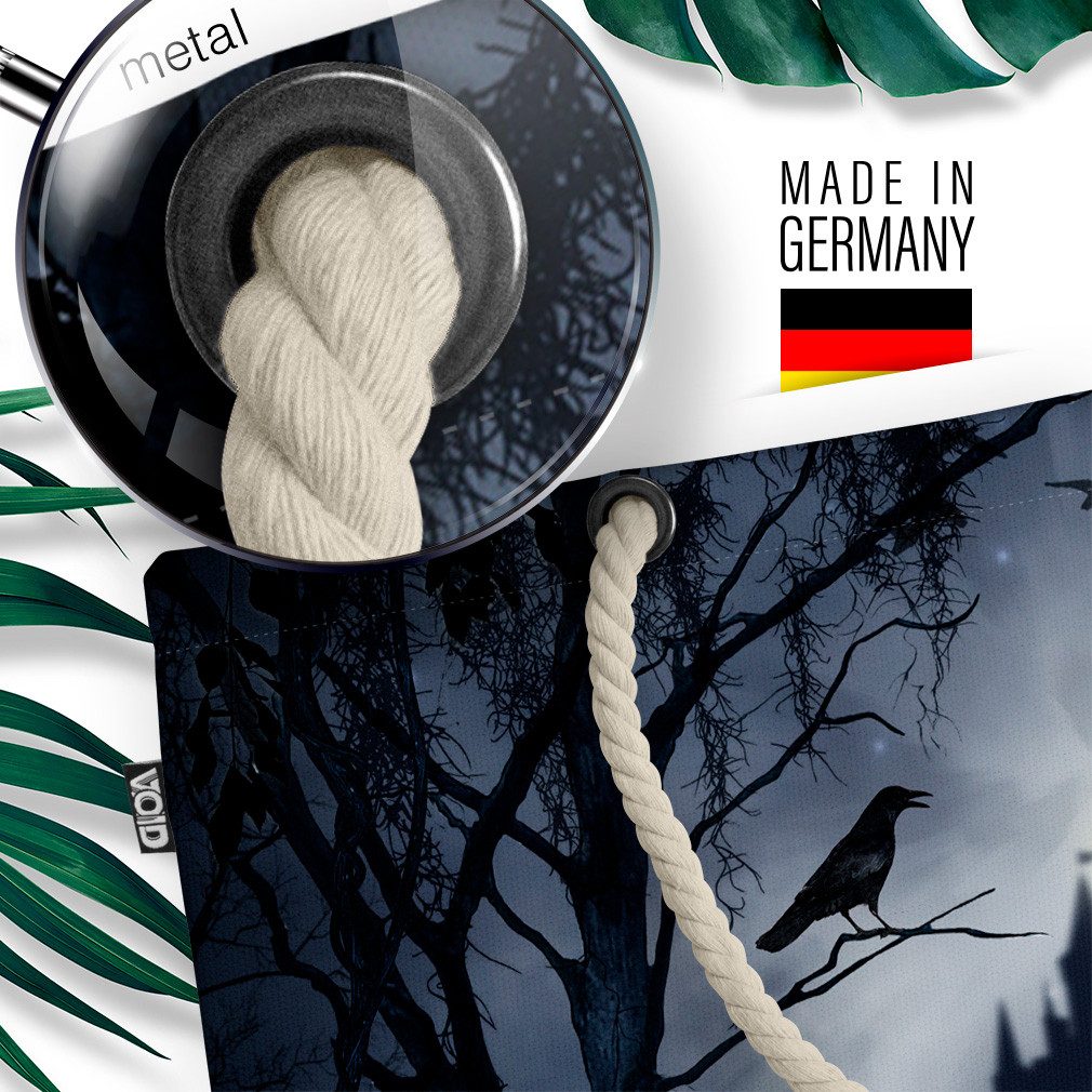 VOID Strandtasche (1-tlg), Gruselschloss Mond Rabe Gruselschloss Mond Rabe Dracula Vampir Schlos