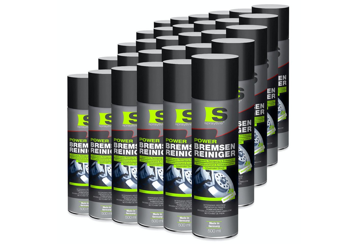 Spraytive 30x 500ml Power Teilereiniger-Spray - Hochwirksamer Kaltreiniger und Bremsenreiniger (Made in Germany)