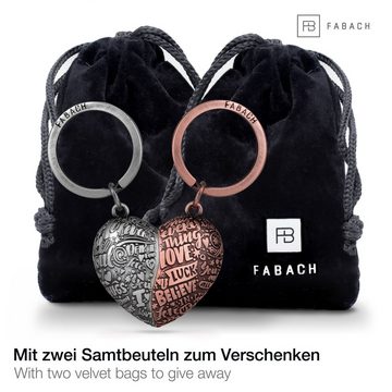 FABACH Schlüsselanhänger Herz-Puzzle - Partner Anhänger - Liebe Geschenk