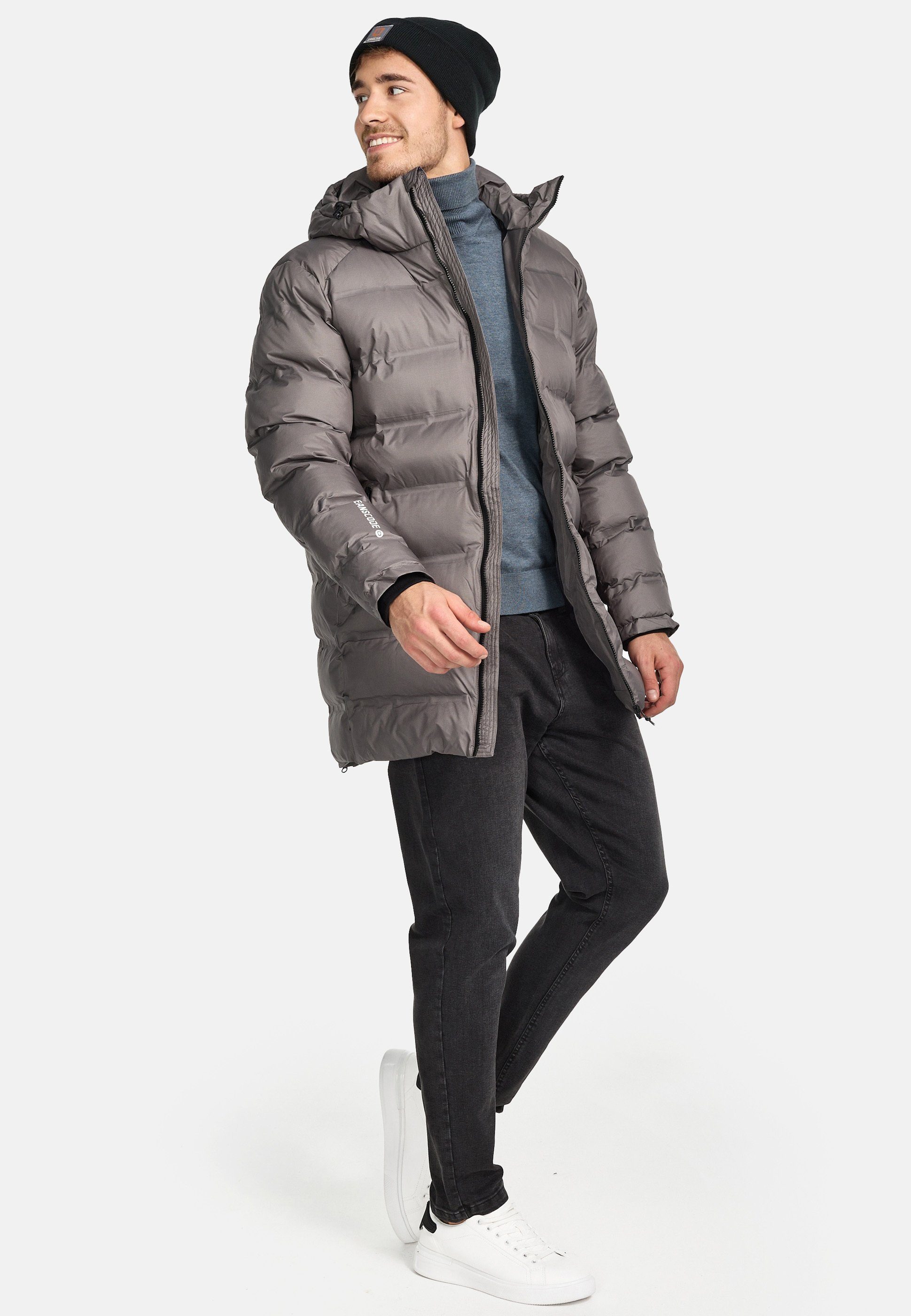 Indicode Steppjacke Parkkish Pewter