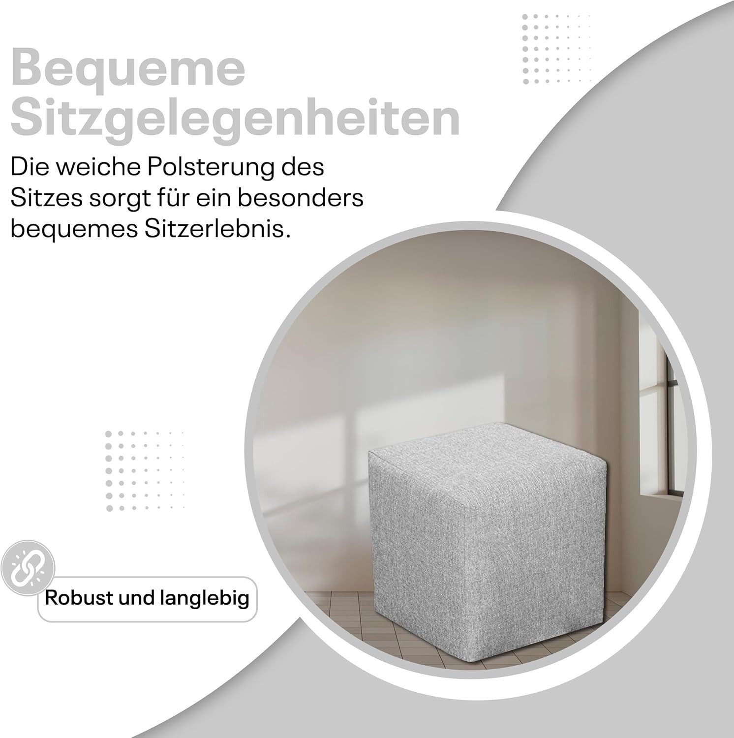 Best for Home Sitzhocker Best For Home Cube Pouf – Stilvoller Samt Hocker & Fußhocker (verschiedene Farben), Handwerksqualität,TOP Preis-Leistungs-Verhältnis