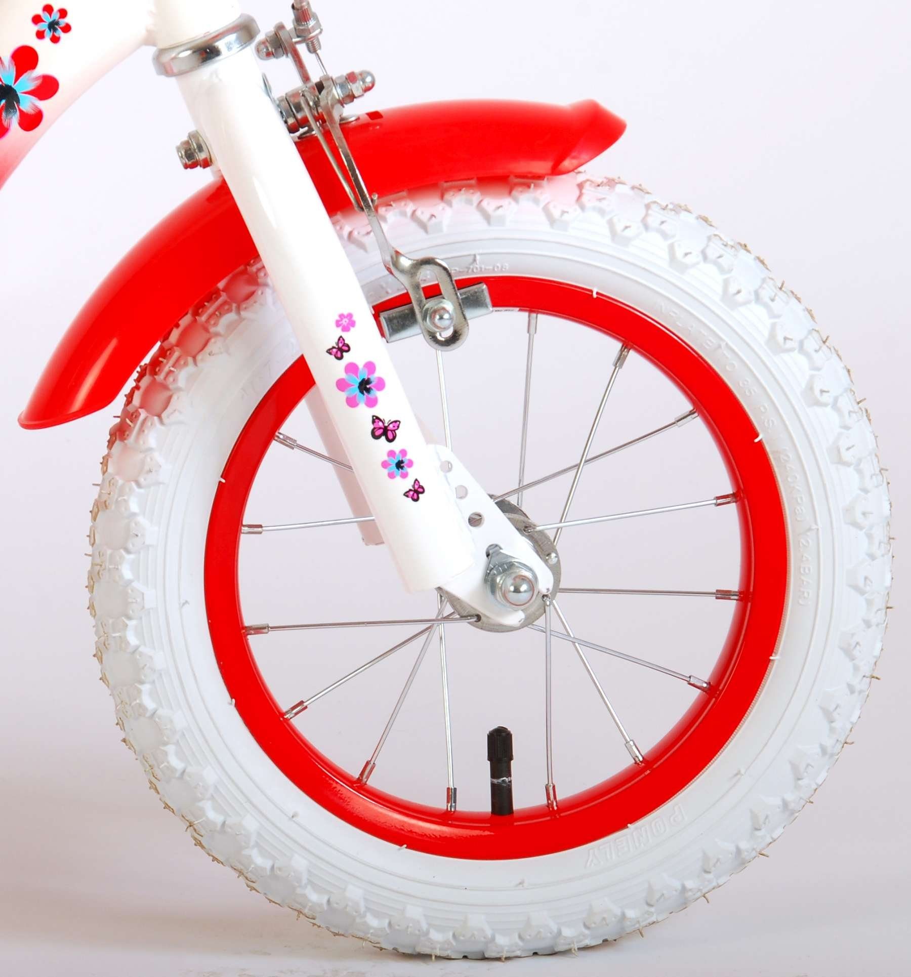 12 - Fahrradkorb Rot Zoll Weiß Mädchen / & LeNoSa Fahrrad Kinderfahrrad Puppensitz