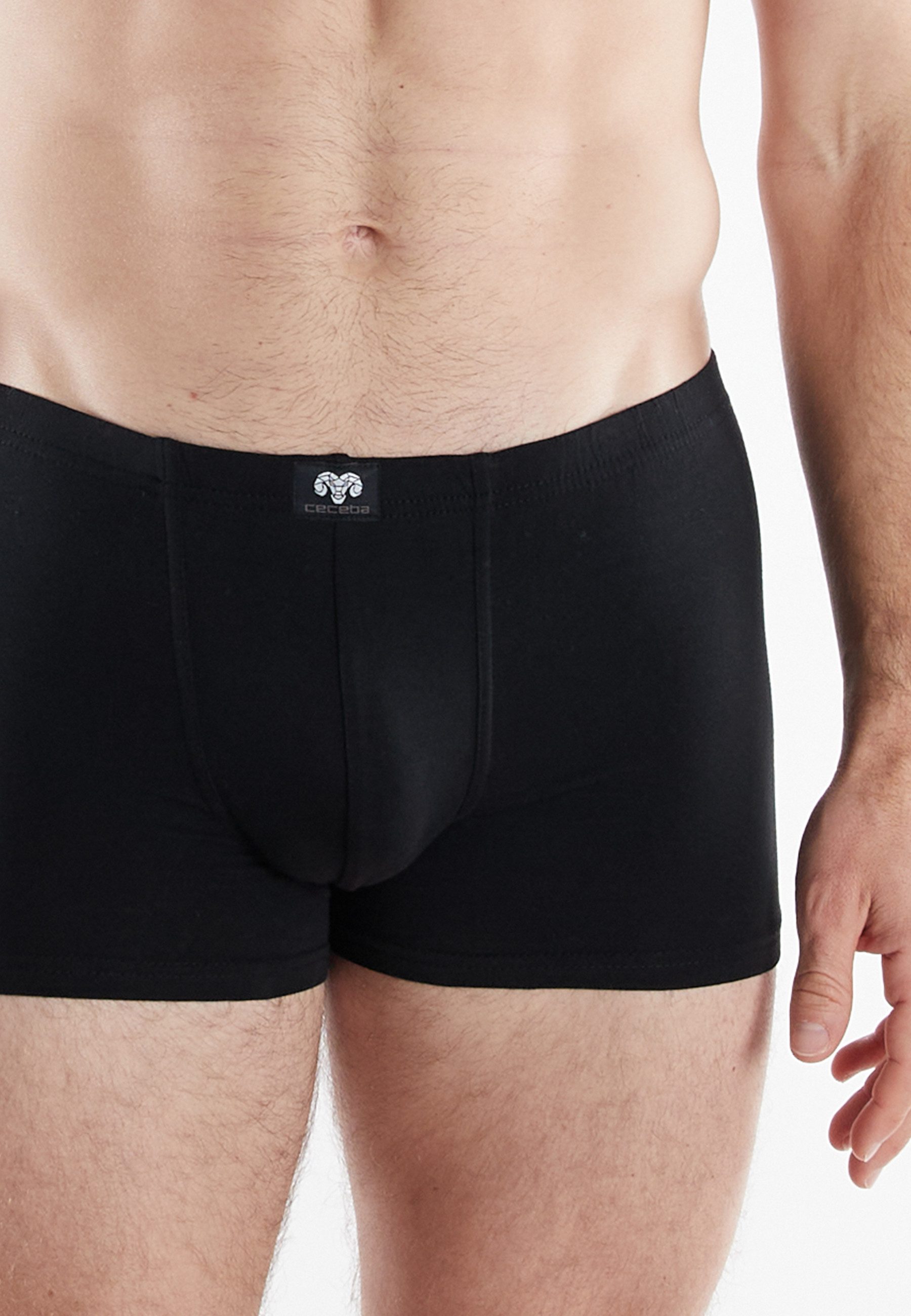 CECEBA Boxershorts CECEBA Herren Short-Pants schwarz uni 5er Pack (5-St)