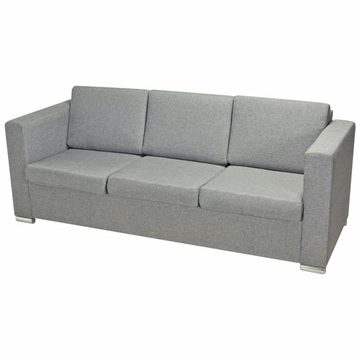 vidaXL Sofa 3-Sitzer Sofa Stoff Hellgrau