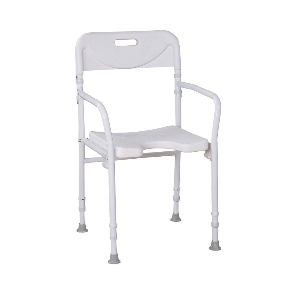 Rehaforum Medical Dusch-Toilettenrollstuhl RFM Faltbarer Duschstuhl mit Rückenlehne