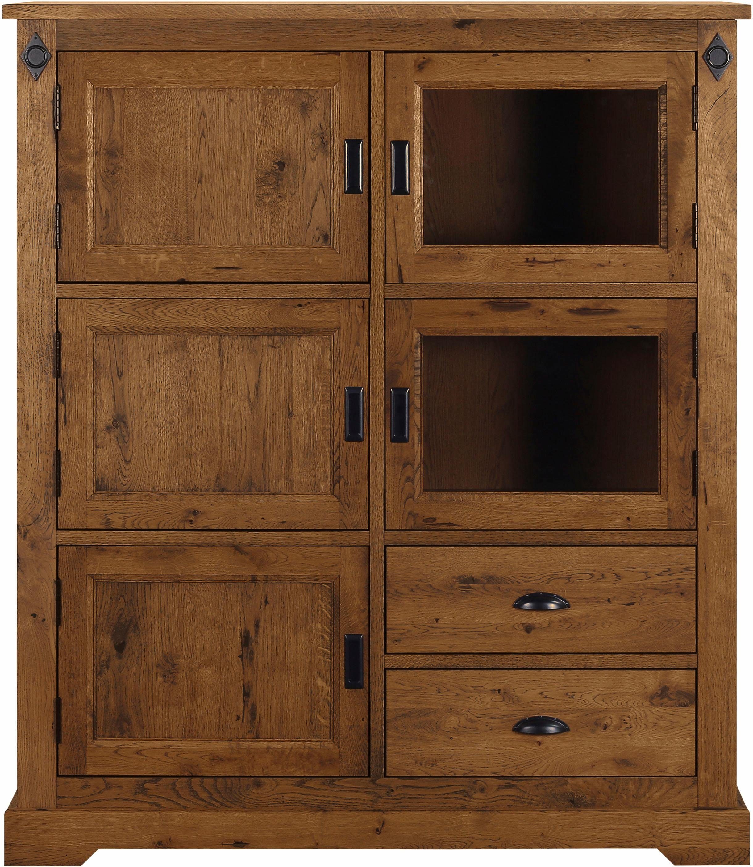 Home affaire Highboard »Edward« aus teilmassiver Eiche - Home affaire