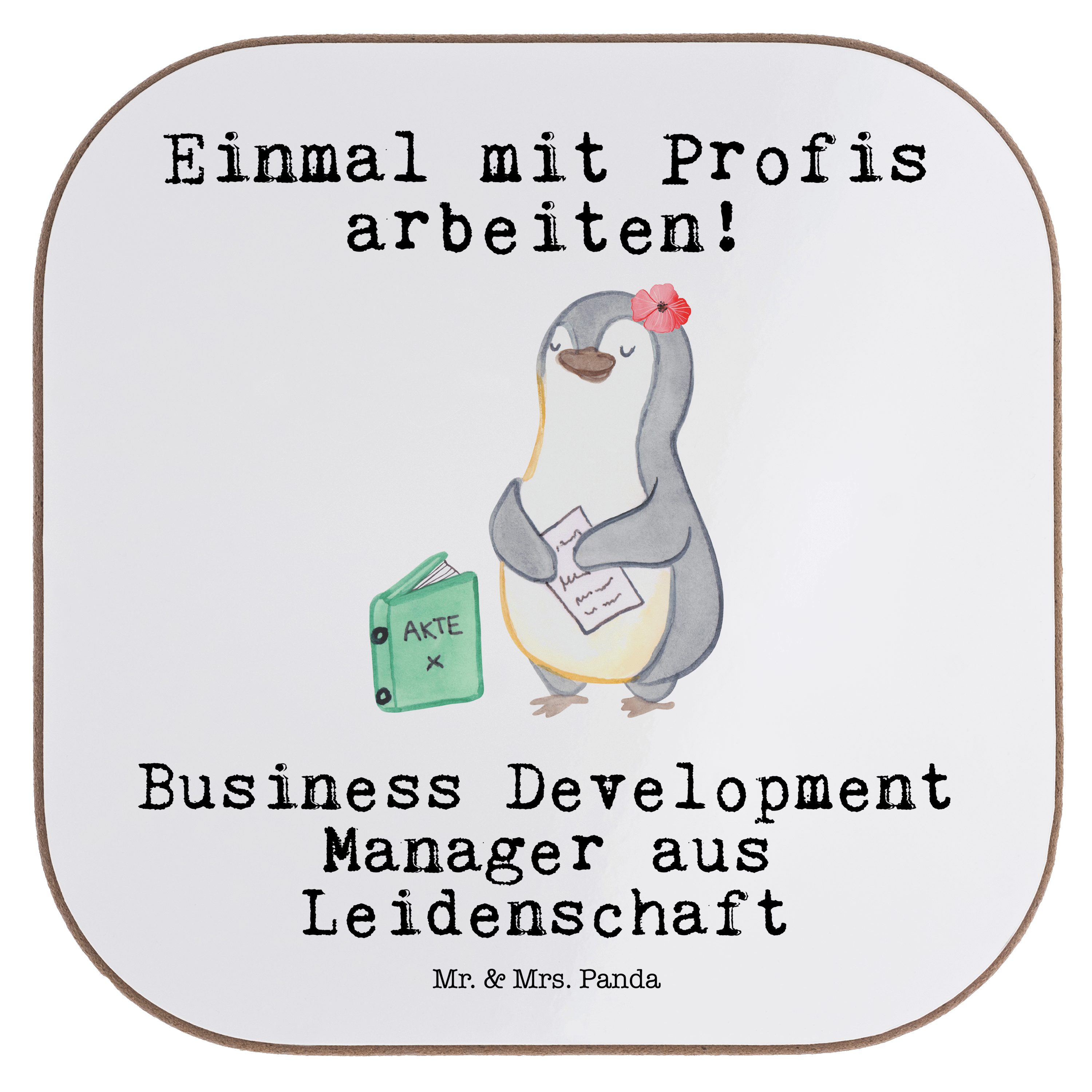 1-tlg. Business Development Mrs. - - Leidenschaft Geschenk, & Mr. Bier, Panda Weiß Manager Getränkeuntersetzer aus