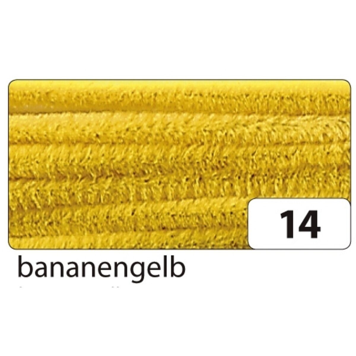 Folia Bastelfilz Chenilledraht - 8 mm 10 Stück bananengelb.