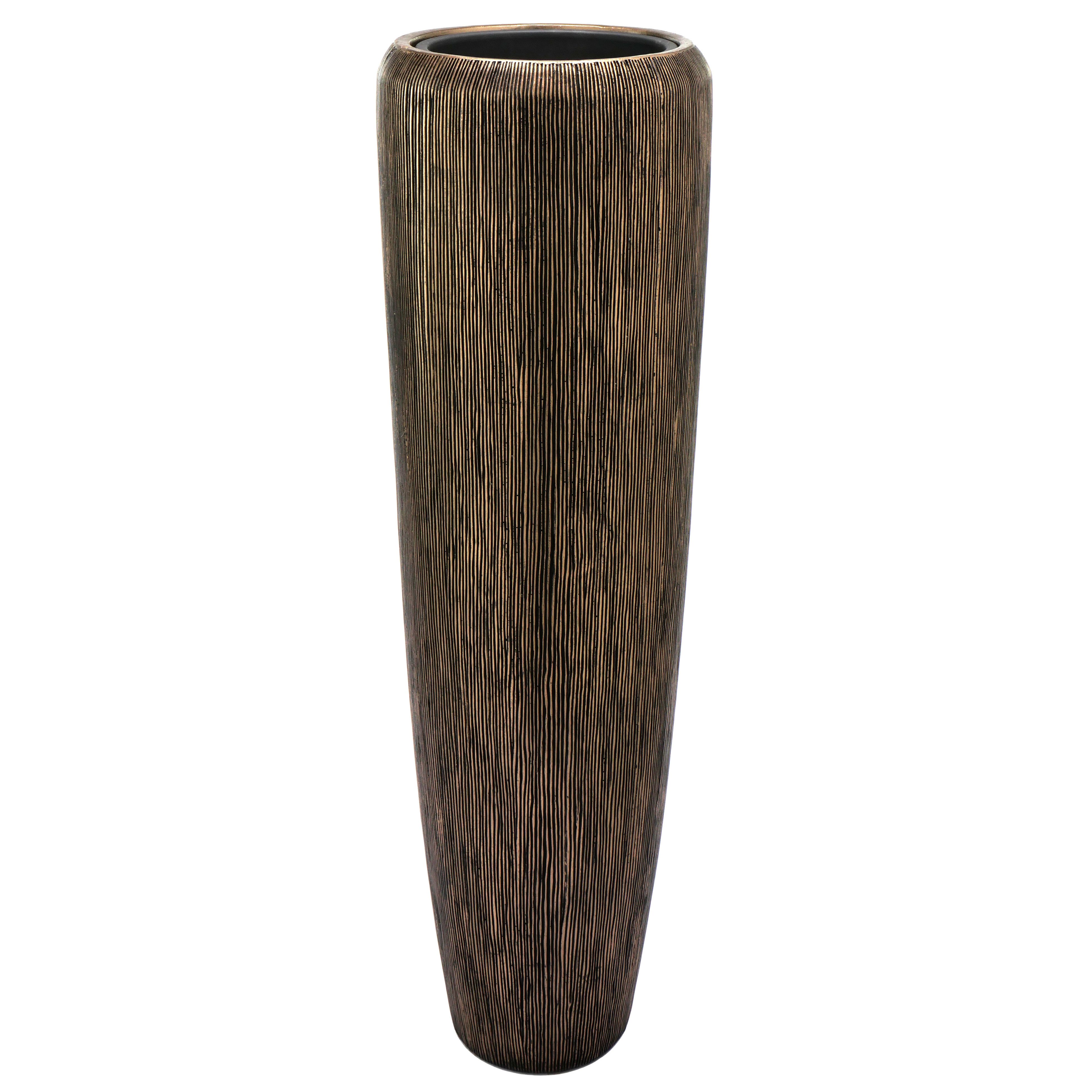 Flingora Bodenvase Esmee, mit Einsatz - Fiberglas - Indoor - Bronze - Höhe 117 cm