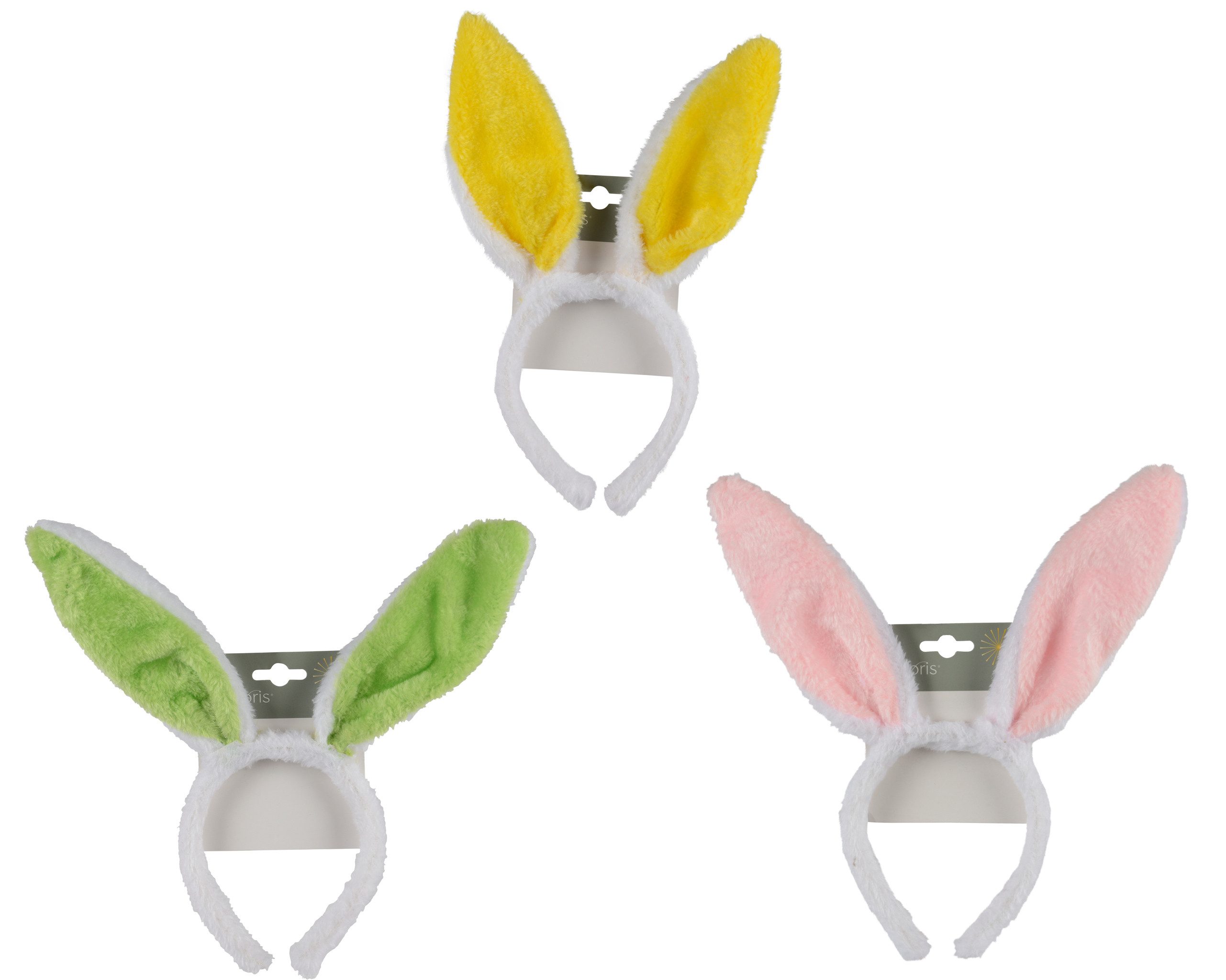 Decoris season decorations Kostüm, Hasenohren Haarreif 22,5x31cm Plüsch 1 Stück sortiert