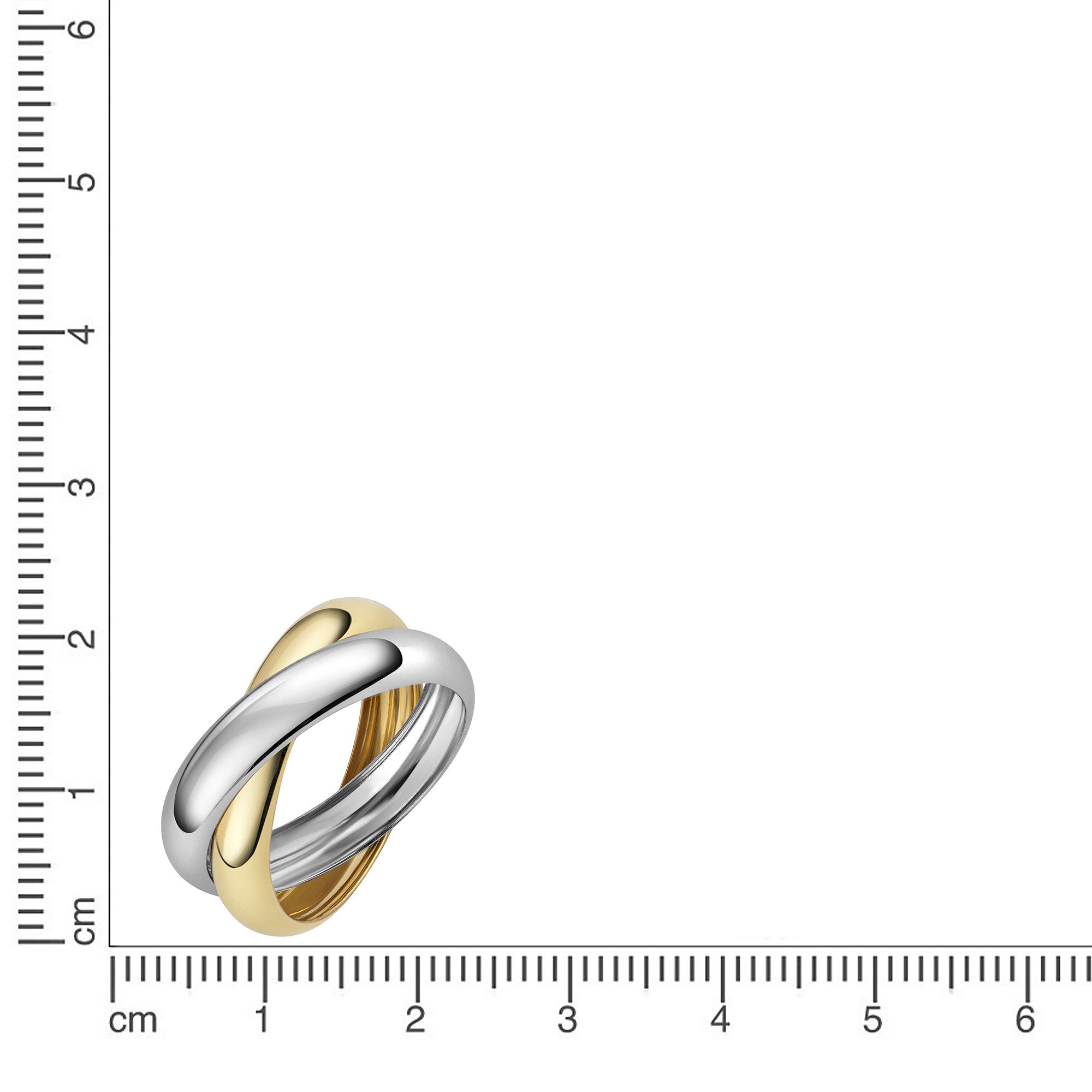 Fascination by Ellen K. Fingerring Gold 585 zweifarbig mit 2 beweglichen Ringschienen