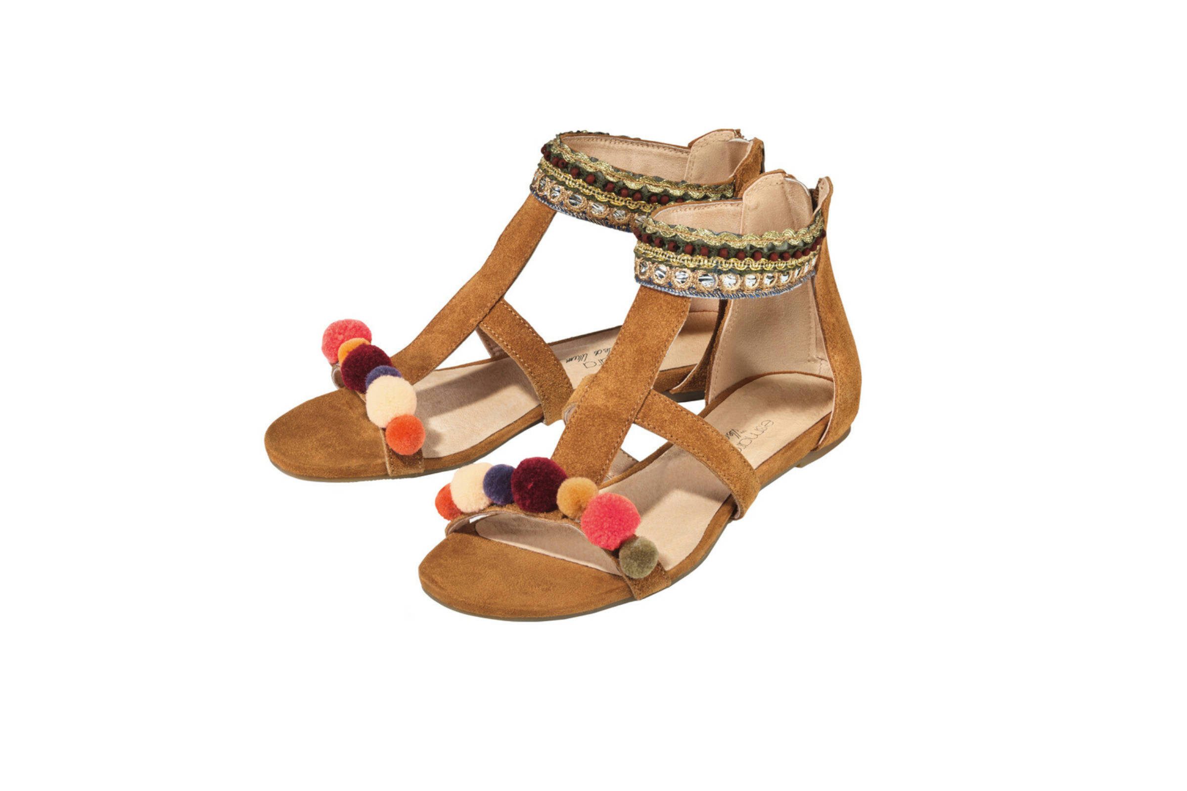 esmara Esmara by Heidi Klum Damen Ledersandalen Sandalen Braun 39 Sandale