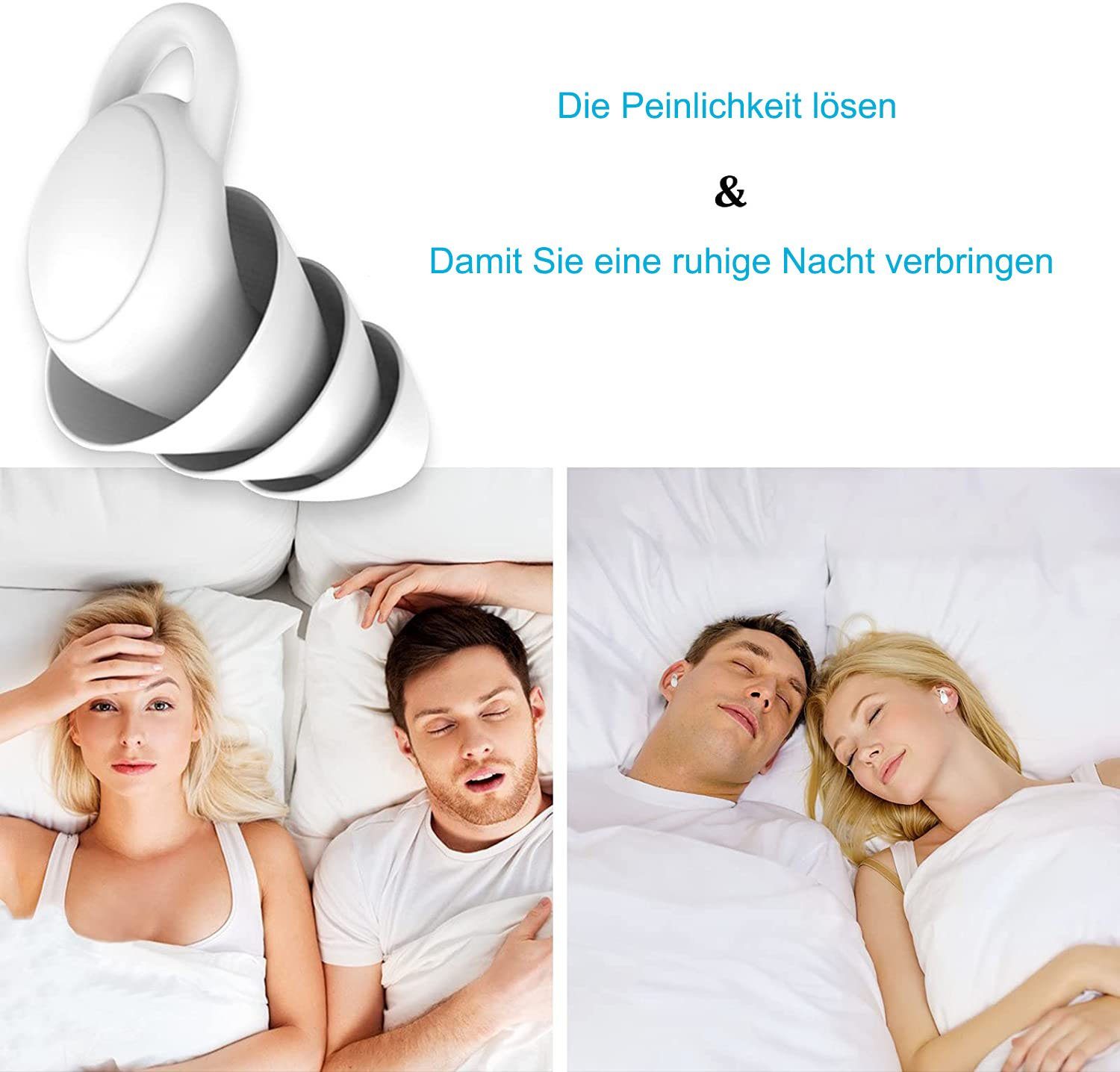 Ohrstöpsel zum Hörschutz GelldG 1 Gehörschutzstöpsel Schlafen Paar, extraweich,