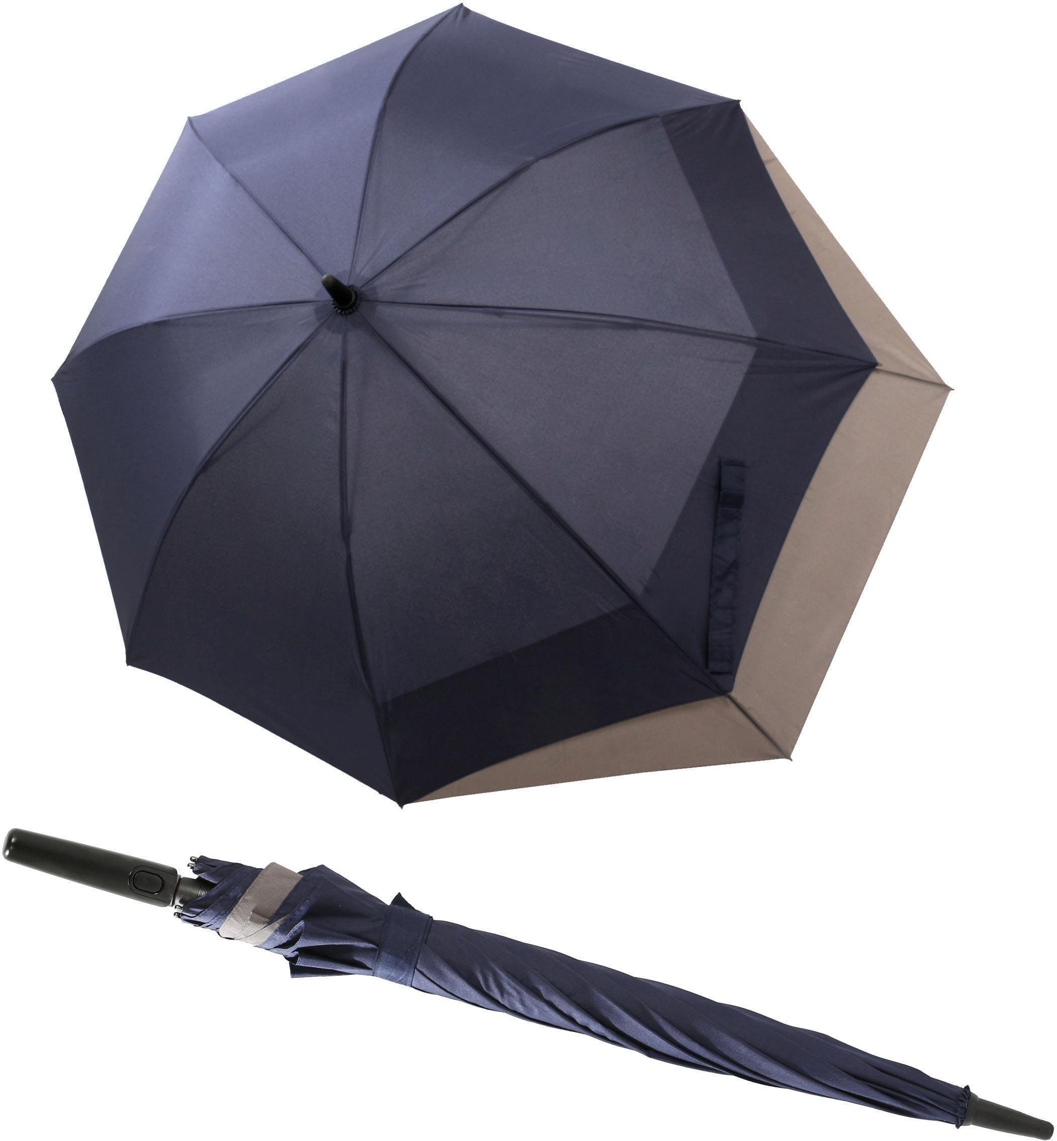 Damen Regenschirme doppler® Stockregenschirm Fiber Long AC Move navy/grau