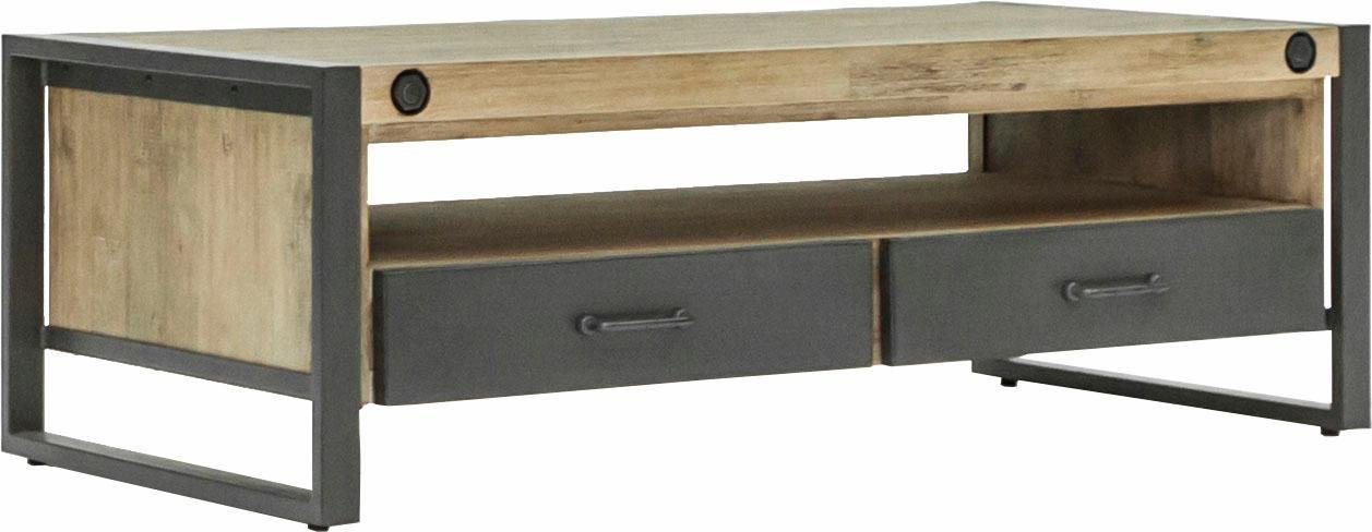 Couchtisch »Mirage« mit Metallschrauben als Dekorationselement, Tischplatte aus massiver Akazie Couchtisch »Mirage« mit Metallschrauben als Dekorationselement, Tischplatte aus massiver Akazie