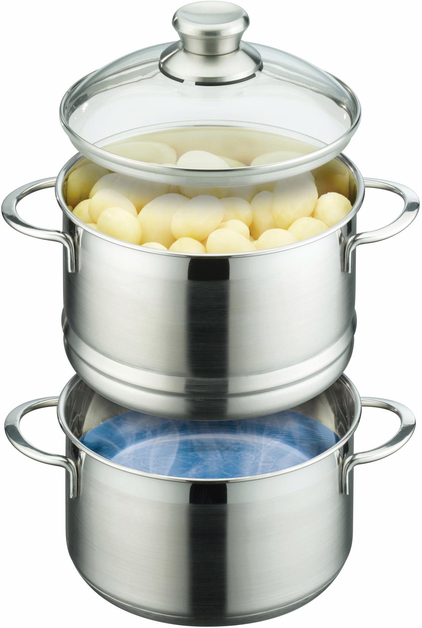 GSW Dampfgartopf Mirage, Edelstahl 18/8 (1-tlg), Dampfkochtopf, Ø 18 cm, Induktion