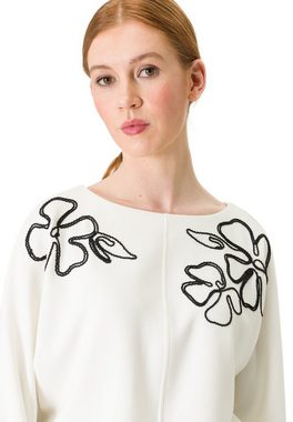 Zero Sweatshirt mit Blumenstickerei (1-tlg) Plain/ohne Details