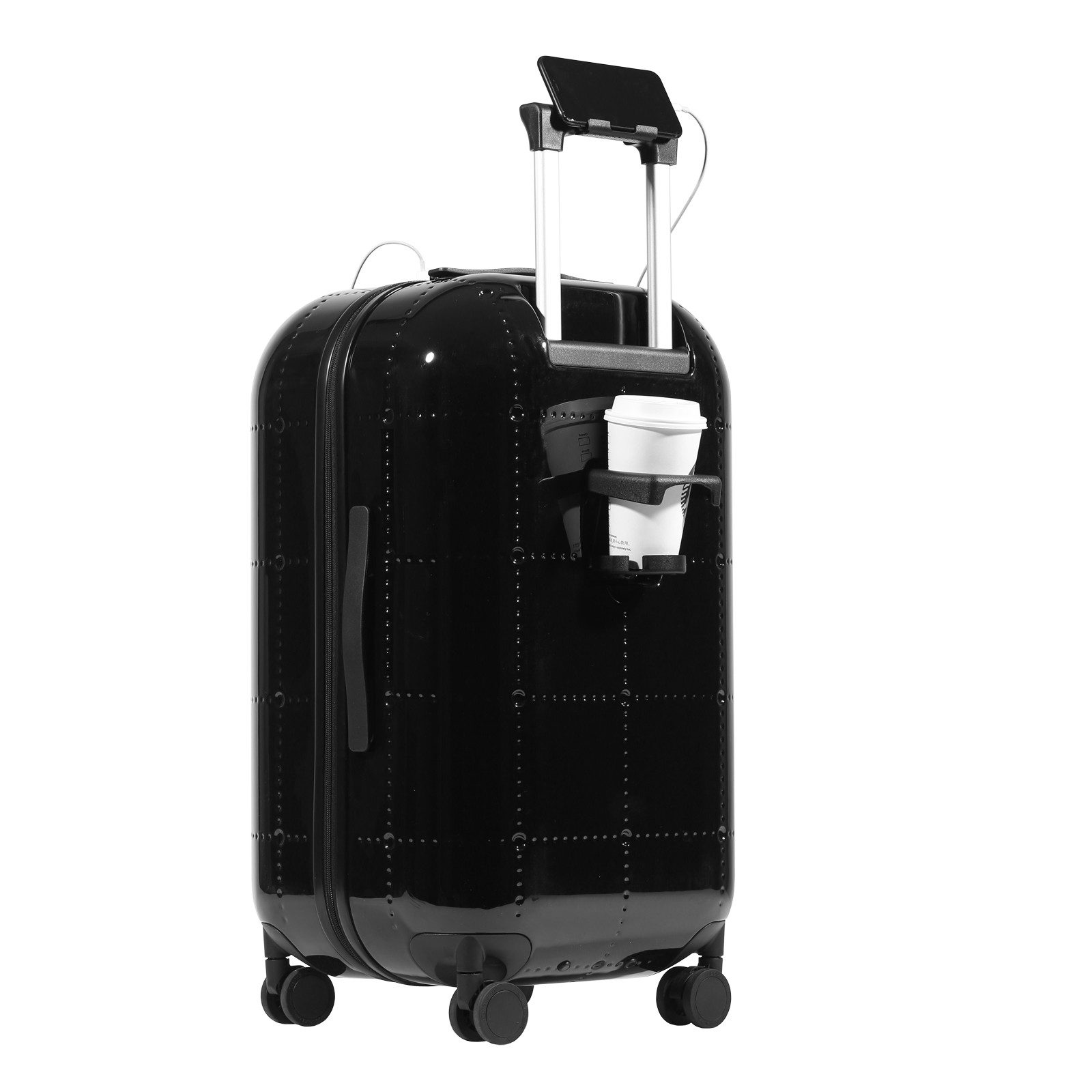 Koffer Koffer mit Teleskopgriff und Becherhalter