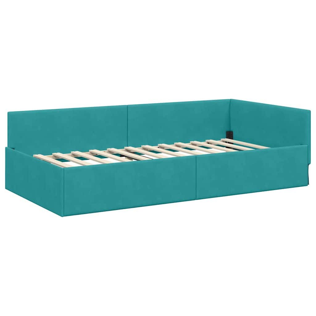 vidaXL Bett Eckbettgestell Türkis 80 x günstig online kaufen