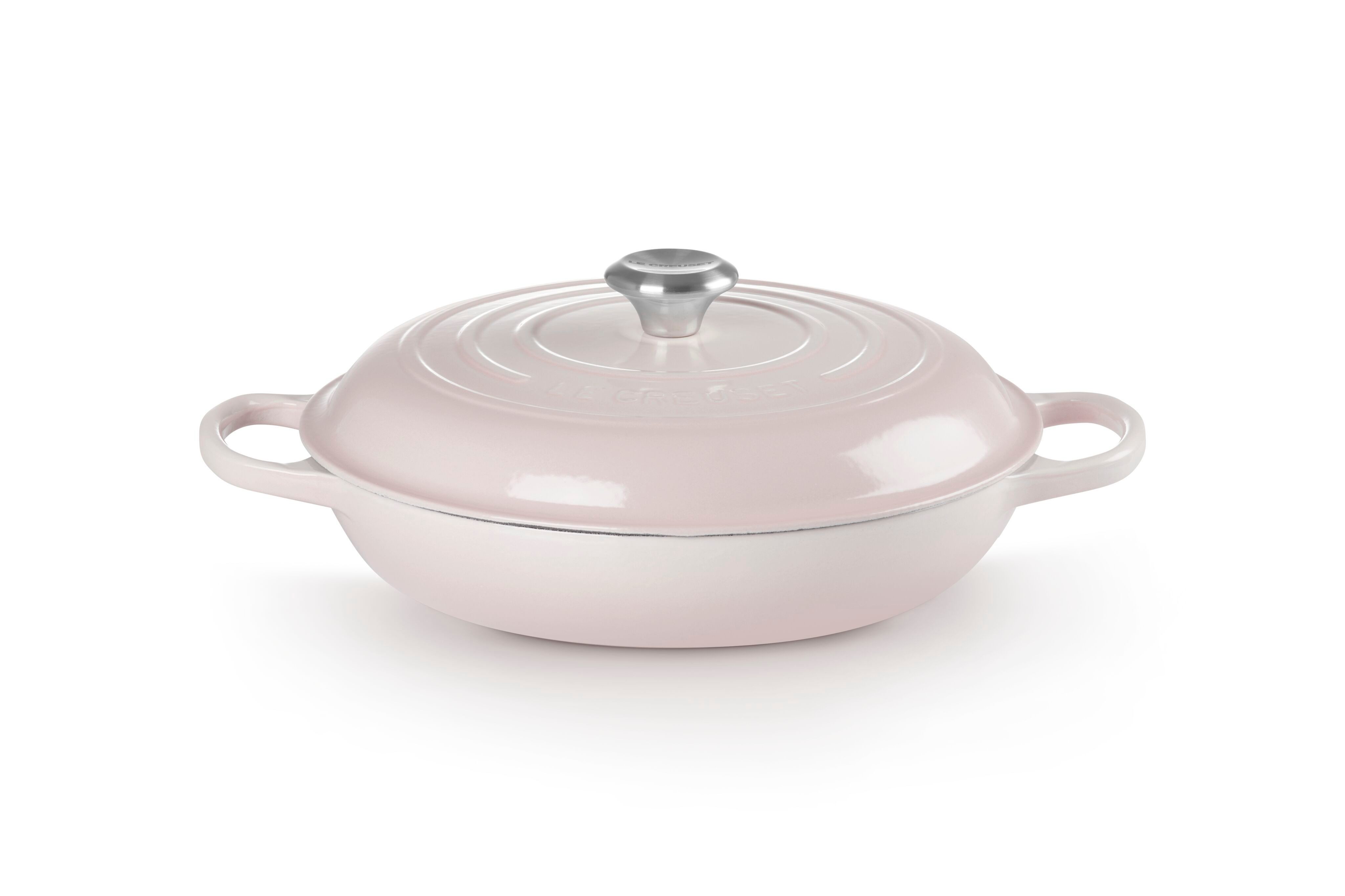 LE CREUSET Bratentopf Gourmet-Profitopf, Gusseisen, Ø 30 cm, 6,7 l, 5,56 kg, Shell Pink, 21180307774430