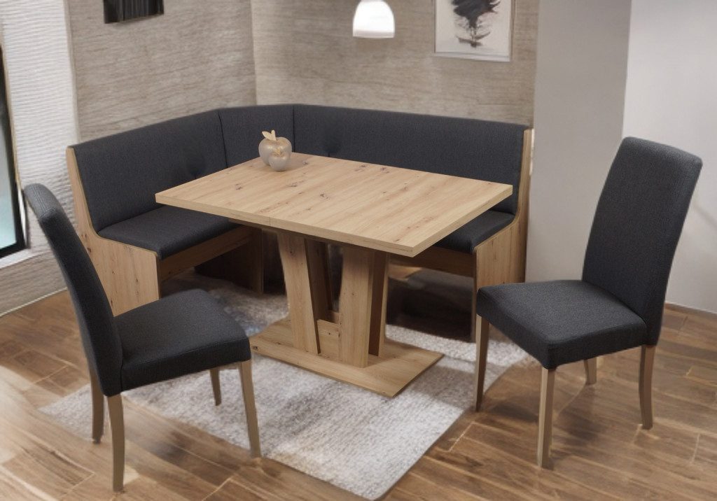 Stolebaenk Eckbankgruppe Duisburg Artisan VE/VADUAR Artemis, (Eckbankgruppe, 1 x Eckbank, 1 x Tisch, 2 x Stuhl)