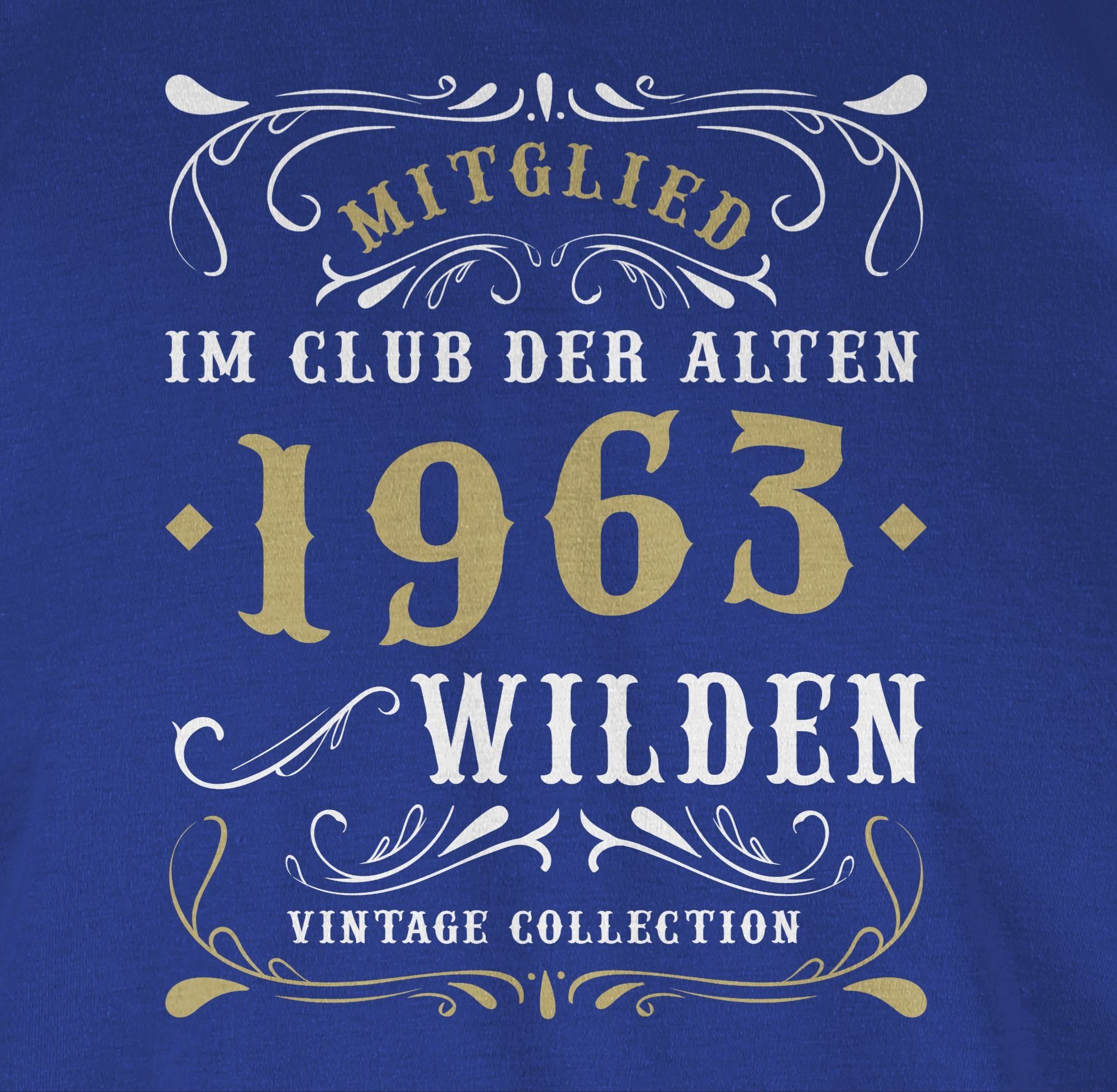 Shirtracer T-Shirt Mitglied im Geburtstag Club 3 alten 1963 der Royalblau 60. Wilden