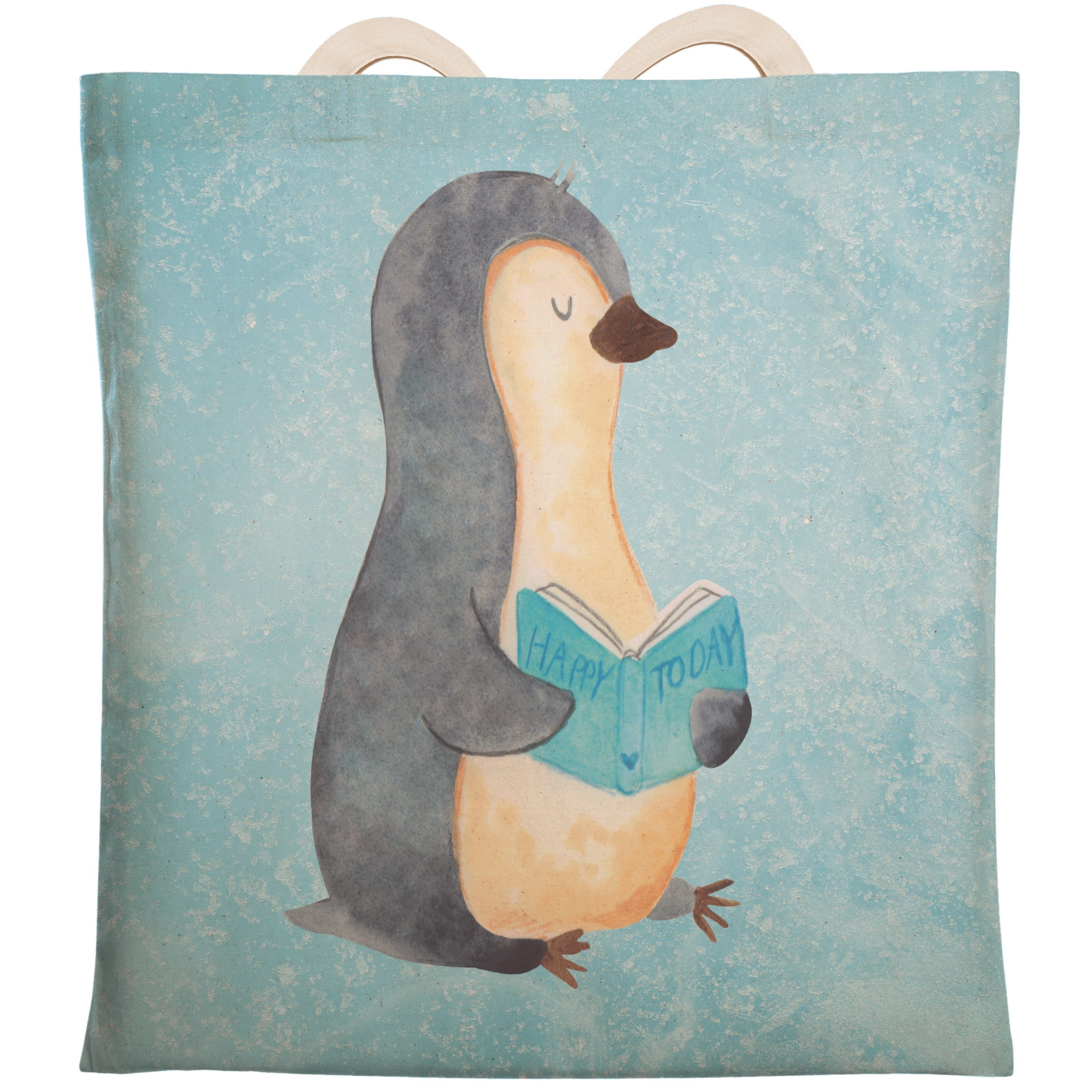 (1-tlg) Geschenk, - Mr. & Pinguine, Pinguin Eisblau Tasch Tragetasche Mrs. Buch - Panda nichtstun, Ferien,