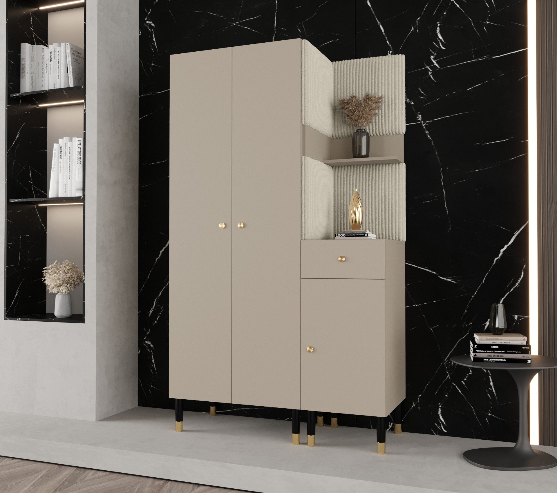 ABIKS MÖBEL Kompaktgarderobe PALERMO Set 6 Garderobe mit gepolsterten Panee günstig online kaufen