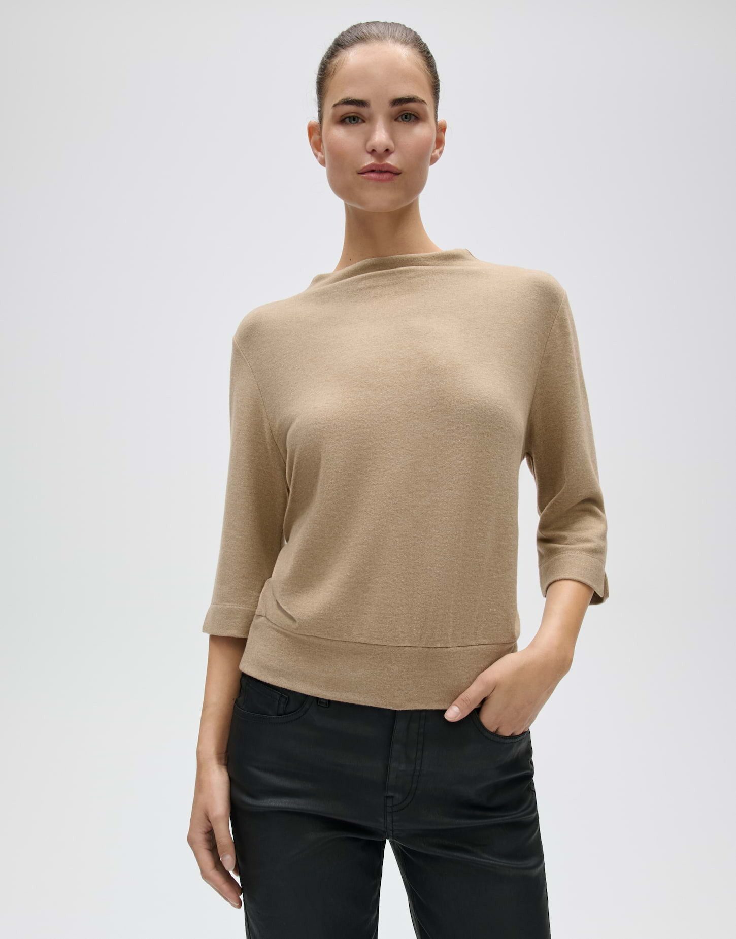 OPUS 3/4-Arm-Shirt Sosino aus weichem Jersey Lockere Passform für stilvolle und bequeme Alltagslooks