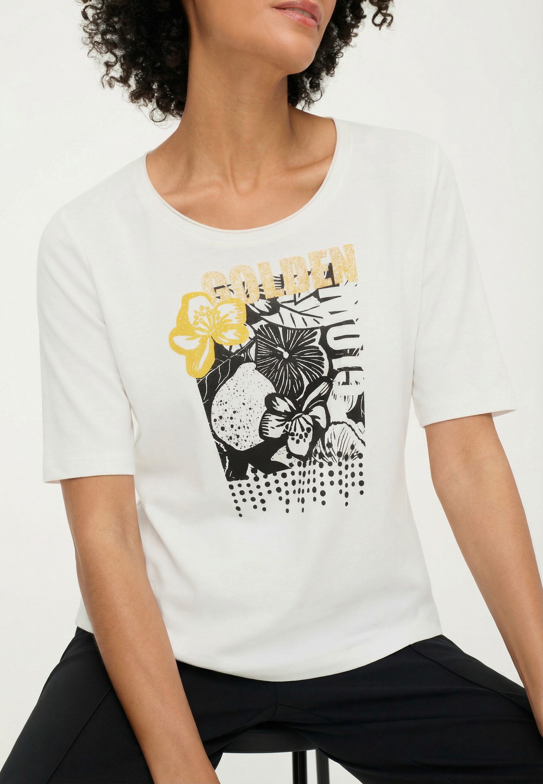 Olsen T-Shirt Shirt mit Placement-Print und 1/3-Ärmeln