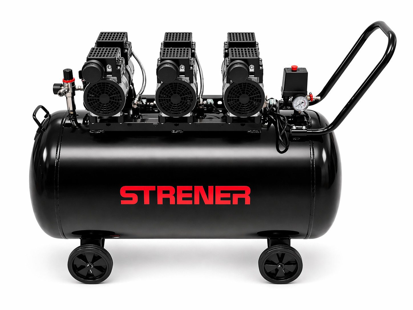 Strener Kompressor STRENER 200L Ölfrei Flüster Kompressor, 2200 W, max. 8 bar, 100 l, Leise / geräuschearm