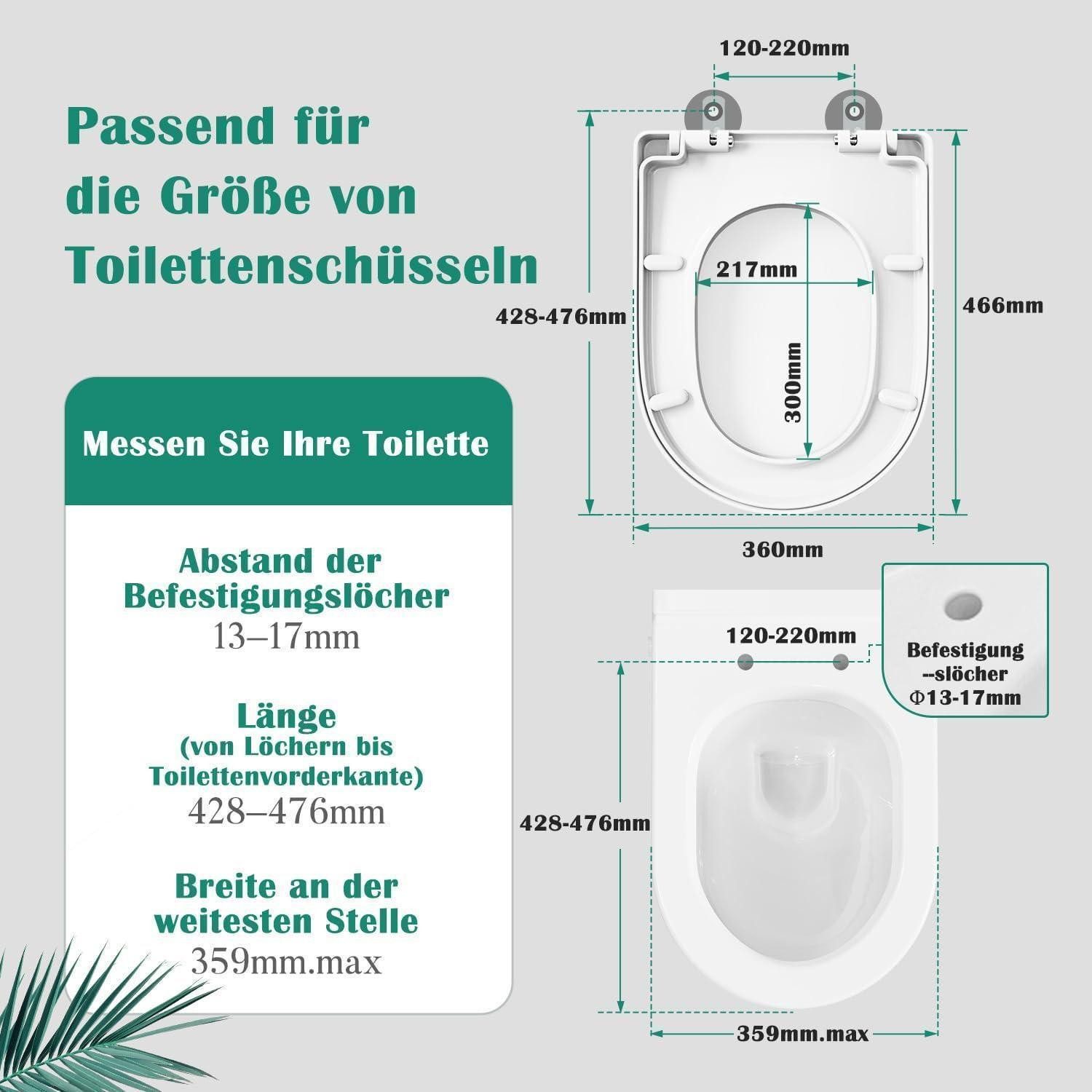 LuxusKollektion WC-Sitz Toilettendeckel WC Sitz D-Form Absenkautomatik Antibakteriell (1-St) – Bild 2 von 5