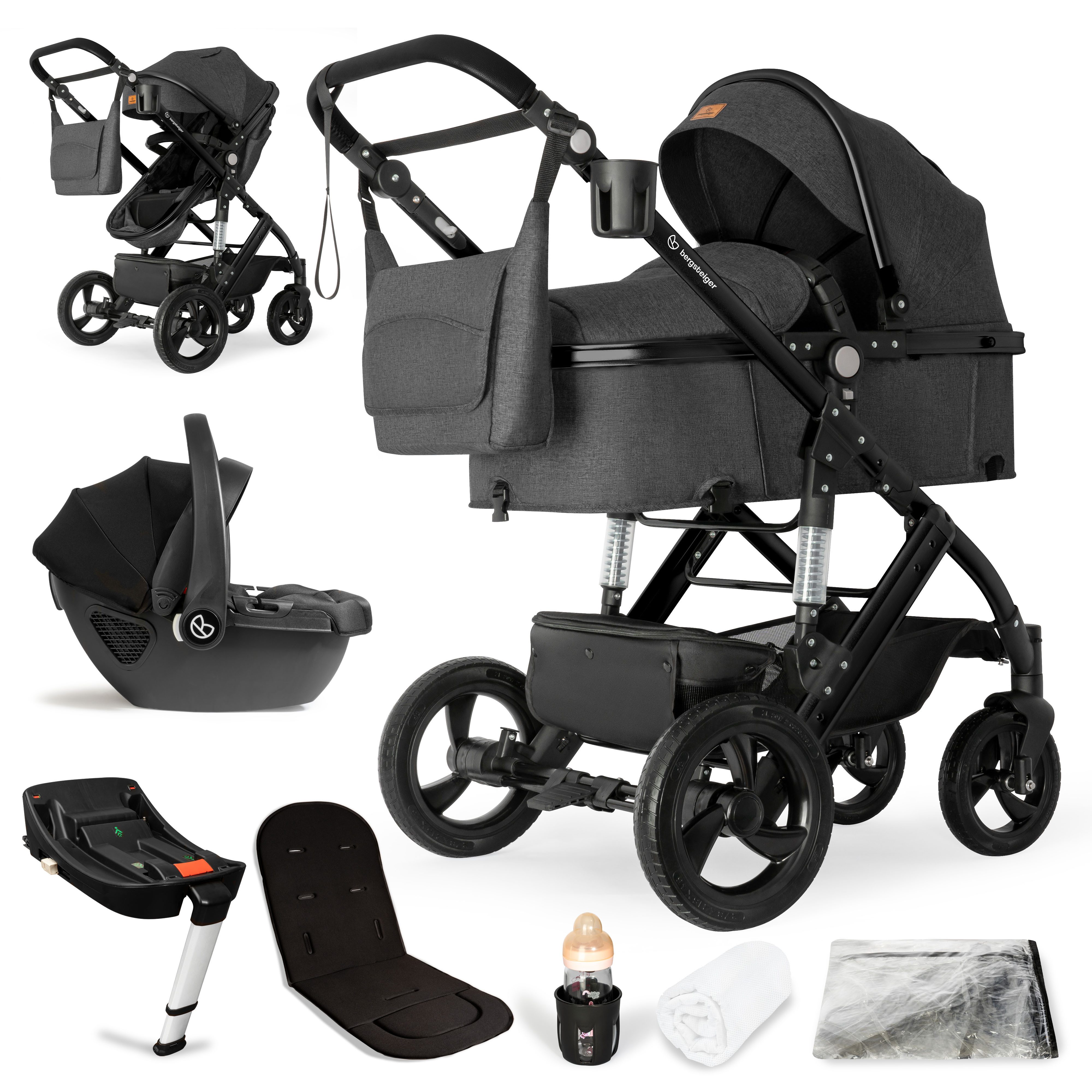 Kombi-Kinderwagen Nizza 3 in 1 Kinderwagen, Auto-Babyschale & Isofix Station optional