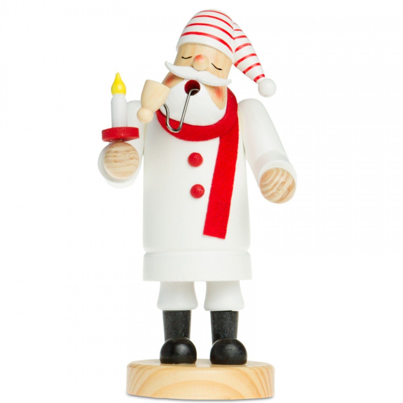 SIKORA Weihnachtsfigur RM-A Räuchermännchen aus Holz 3 Größen verschiedene Motive A04 weiß - Schlafwandler