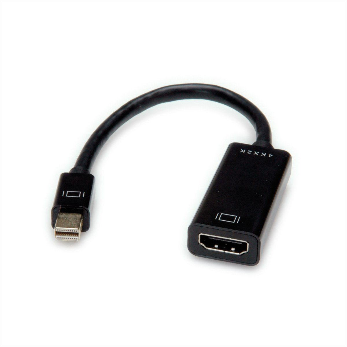 VALUE Mini DisplayPort-HDMI Adapter, v1.2, Mini DP ST - HDMI BU Audio- & Video-Adapter Mini DisplayPort Männlich (Stecker) zu HDMI Typ A Weiblich (Buchse), 15.0 cm