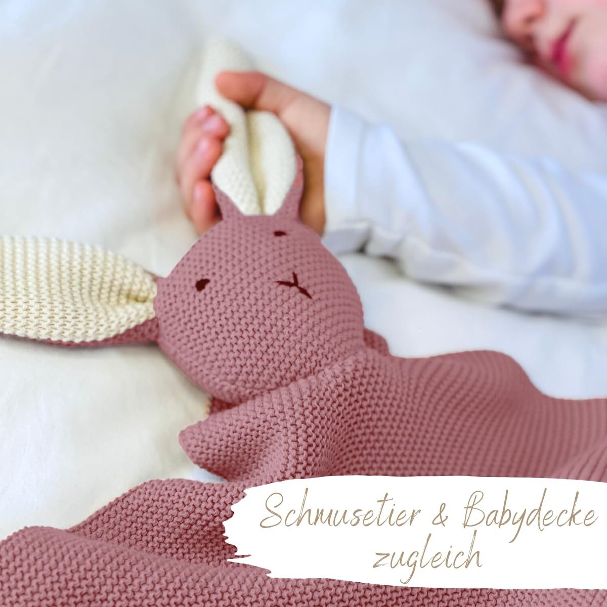 Babydecke DIKOS® Babydecke SCHMUSE-HASE Baby Geschenk Mädchen Junge Geschenkset, DIKOS, Geschenk zur Geburt, PREMIUM Qualität, 100 % BIO Baumwolle, nachhaltig – Bild 4 von 5